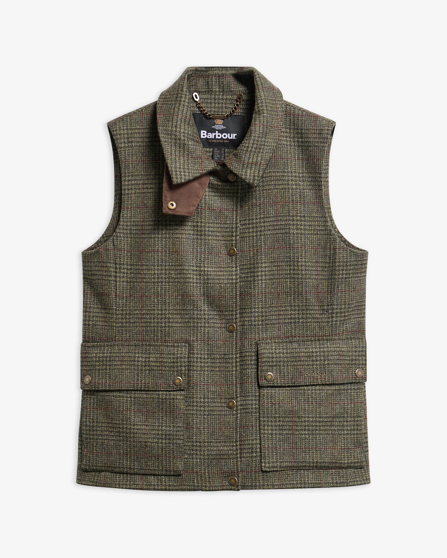 Joyce Wool Gilet Olive Price Of Wales Check