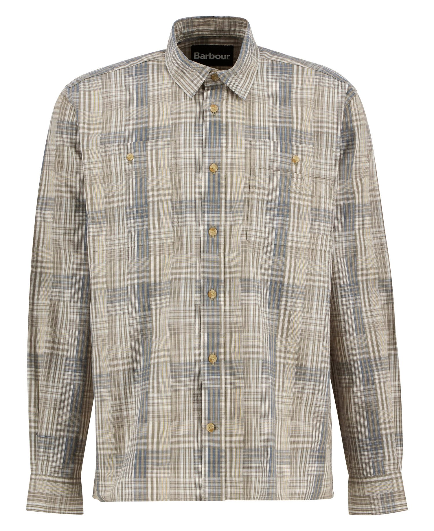 Maxwell Checked Patch Long-Sleeved Relaxed Shirt