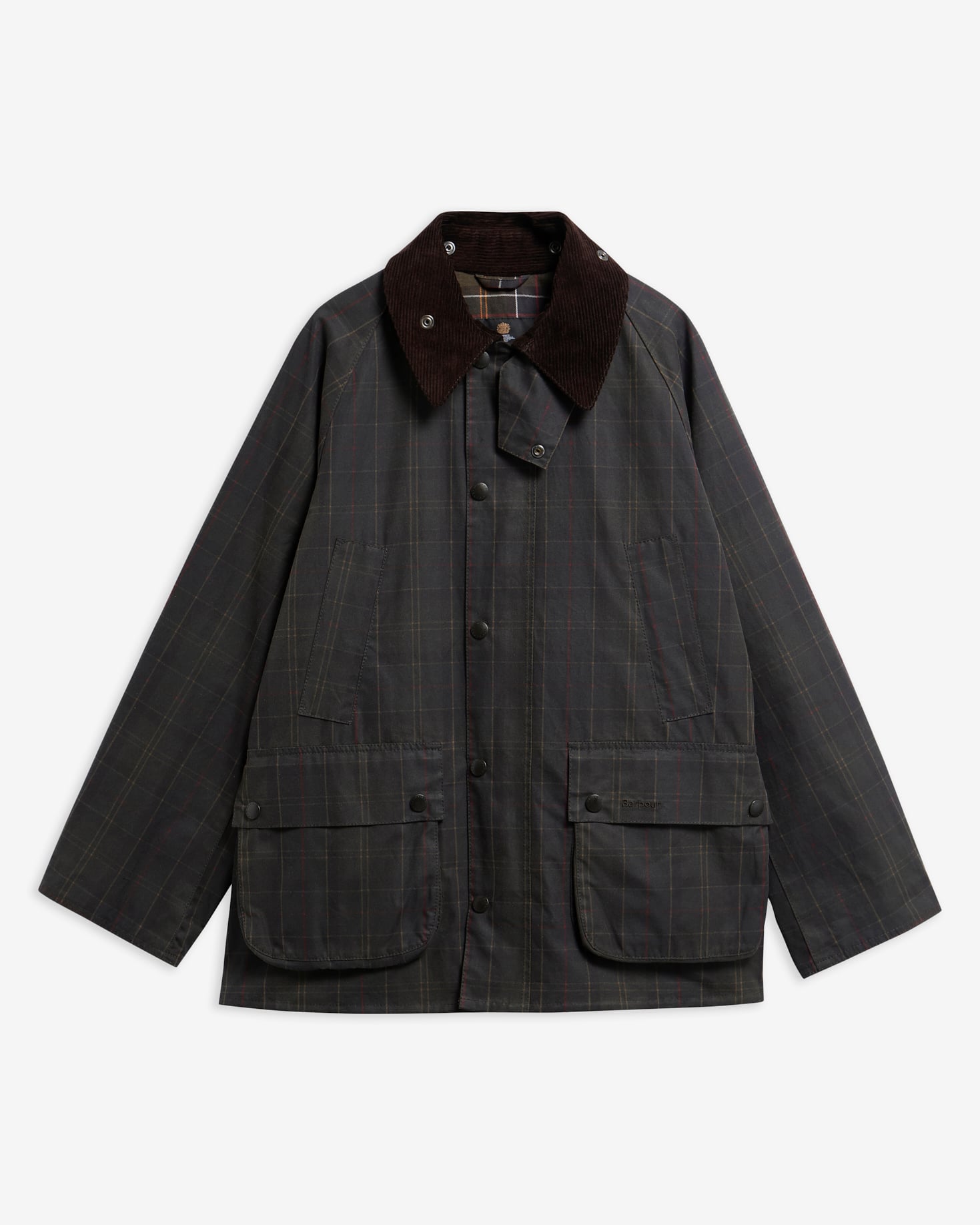 Tartan Oversized Bedale Waxed Jacket Dark Classic