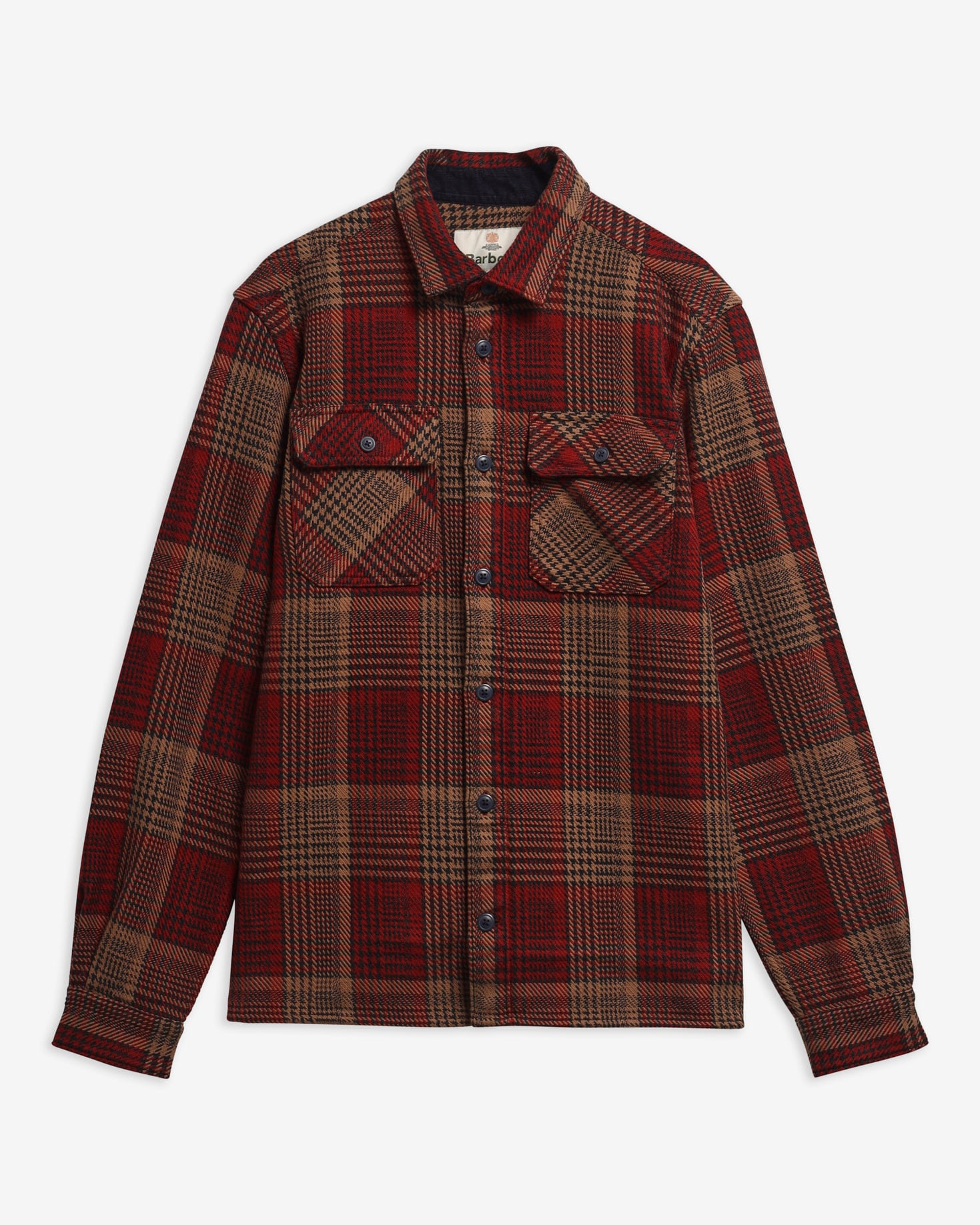 Barbour Hemd Millom Houndstooth Relaxed Fit Red