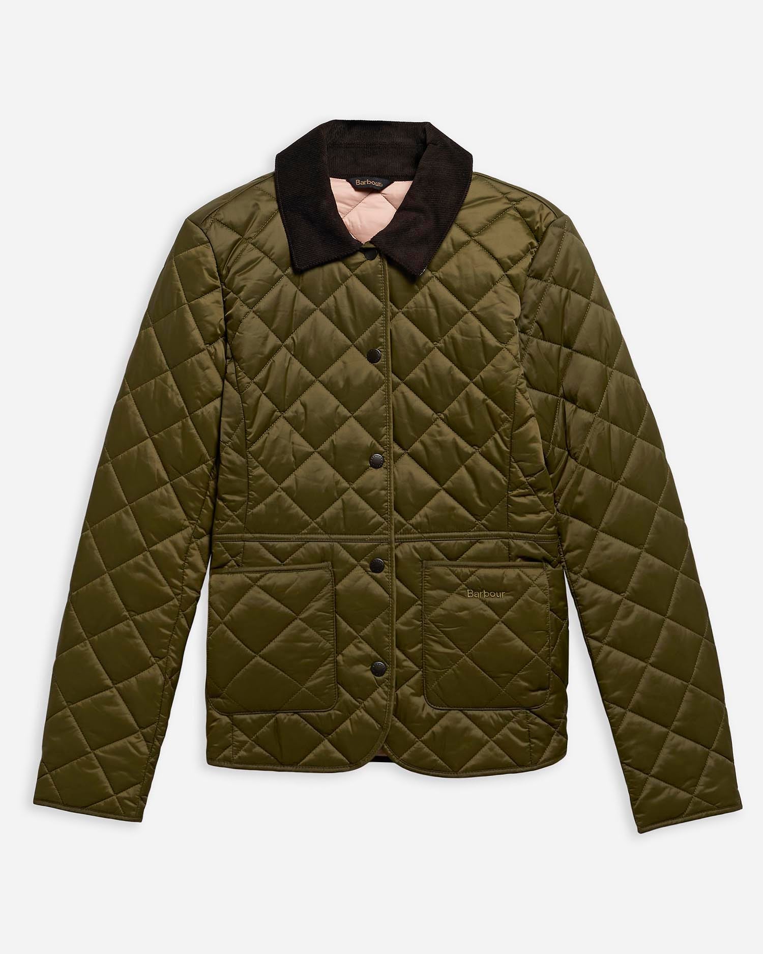 Deveron Quilted Jacket Olive-Pale Pink