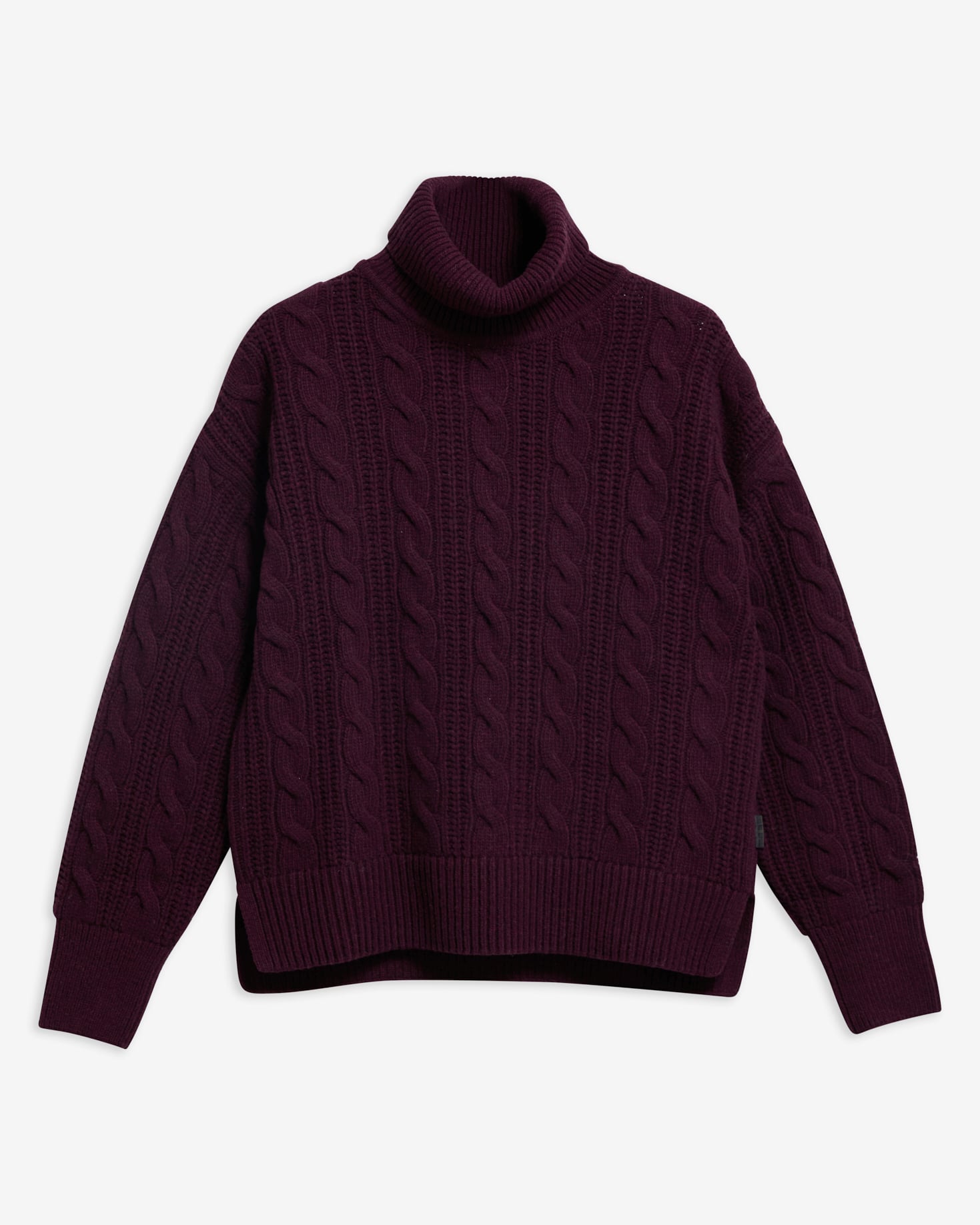 Agatha Wool Cable Knit Rollneck Jumper Fig