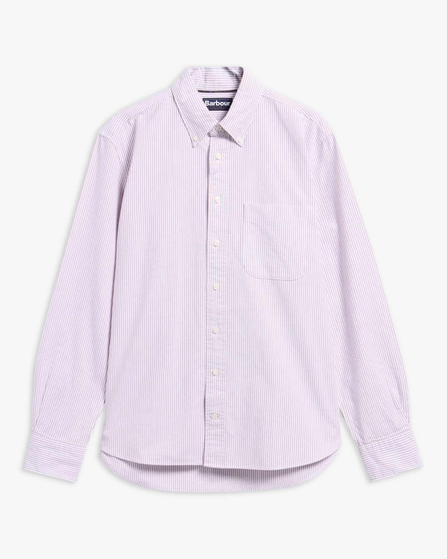 Striped Authentic-Fit Long-Sleeved Shirt Dk Red