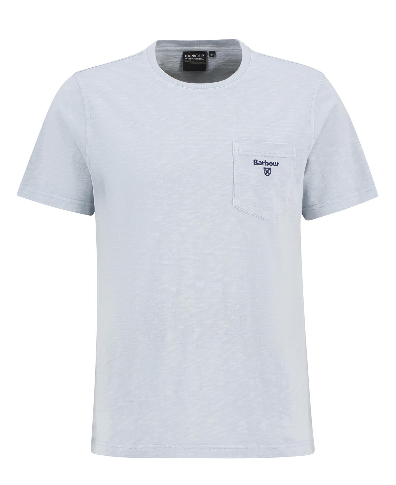 T-shirt con taschino tinta con pigmenti