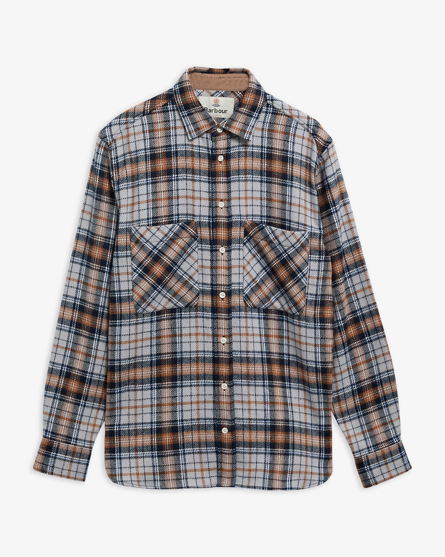 Barbour Hemd Afton Check Authentic Fit Grey Marl