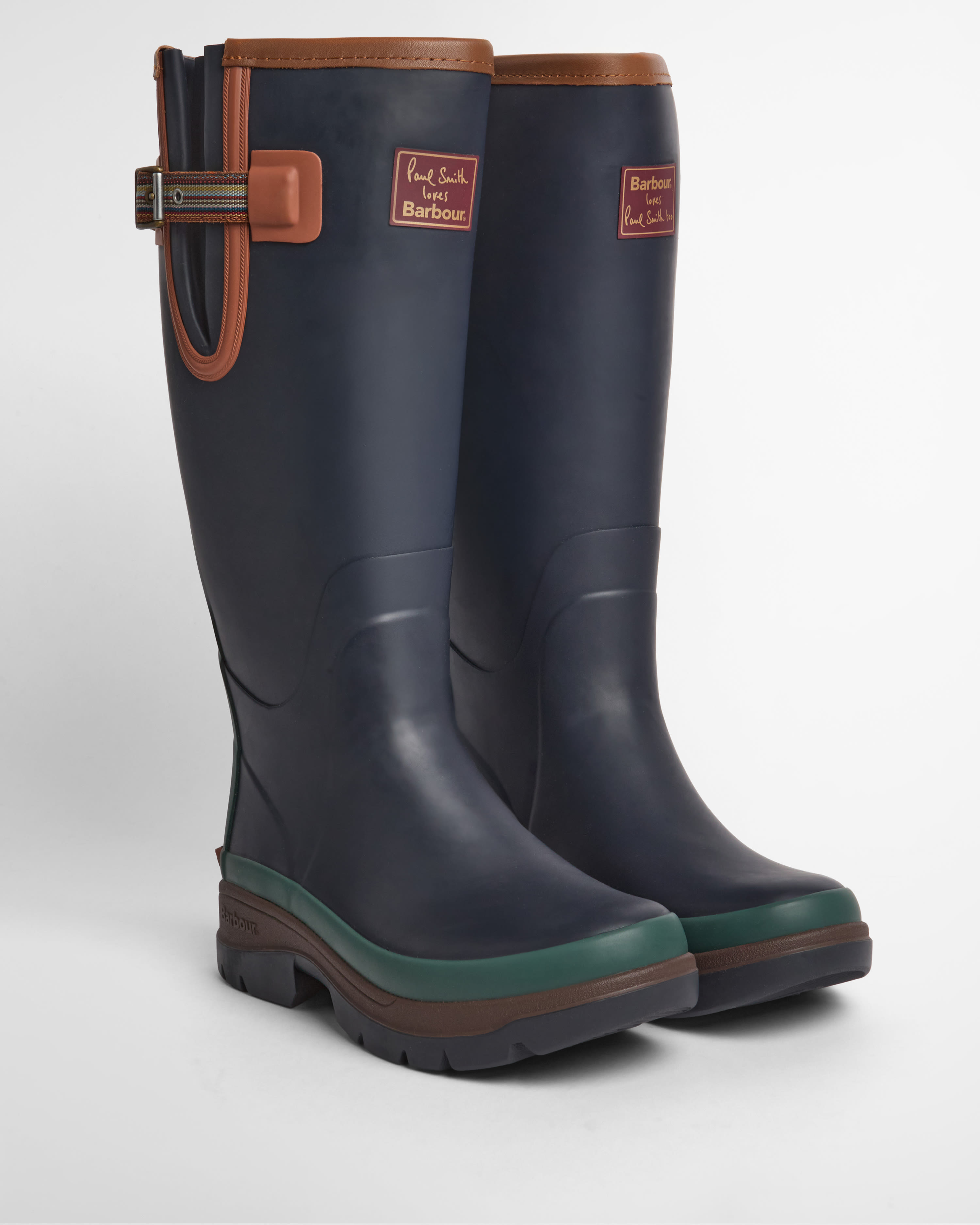 Stivali in gomma da donna Paul Smith Loves Barbour Navy