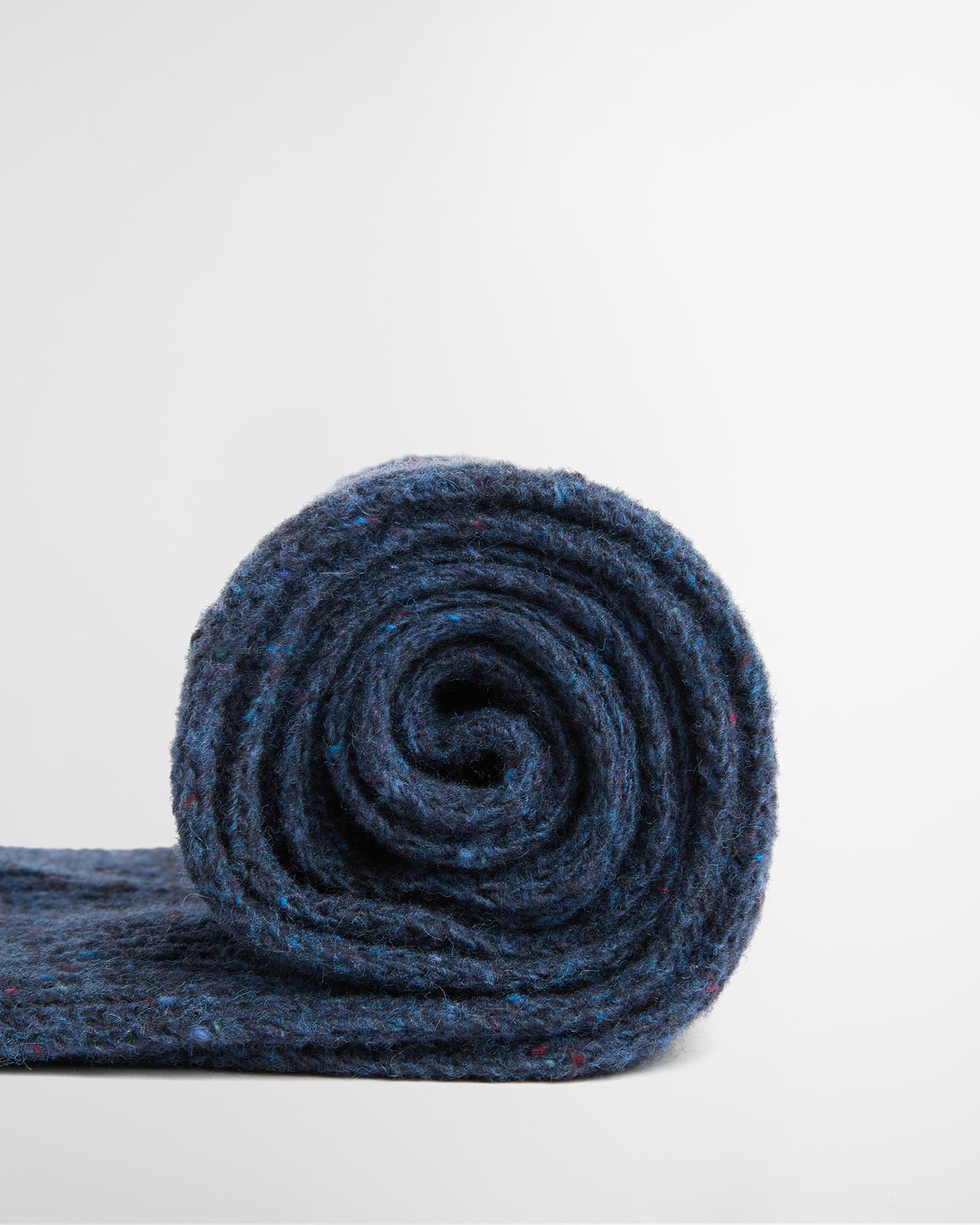 Scottish Donegal Tweed Scarf Navy