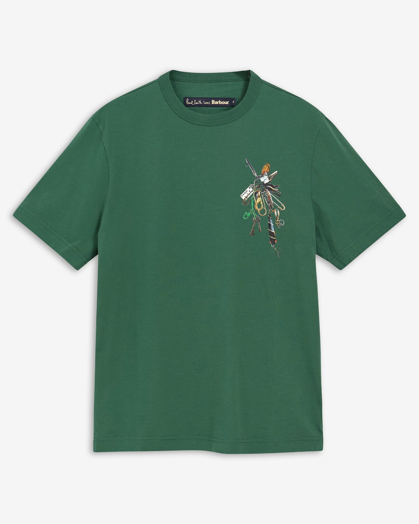 Paul Smith Loves Barbour Key Graphic T-Shirt Bottle Green