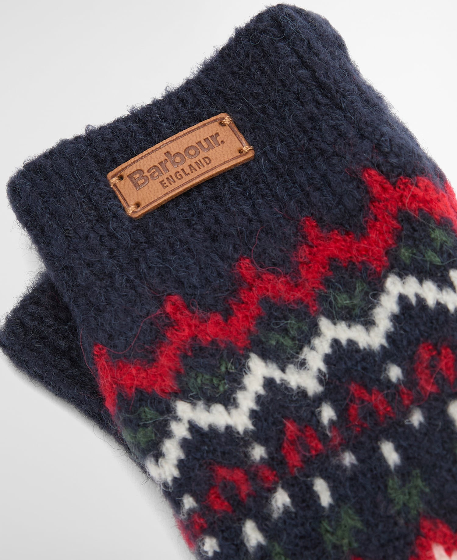 Kingsford Fairisle Fingerless Gloves Navy