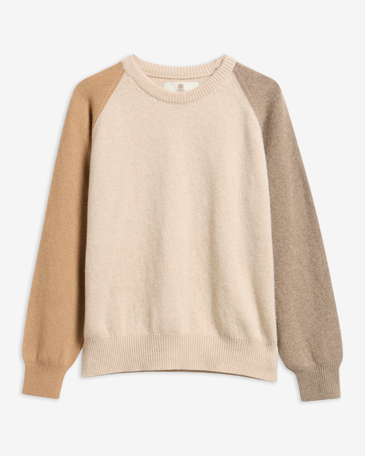 Scottish Made Bramley Wool Crew Neck Jumper Neutral Multi