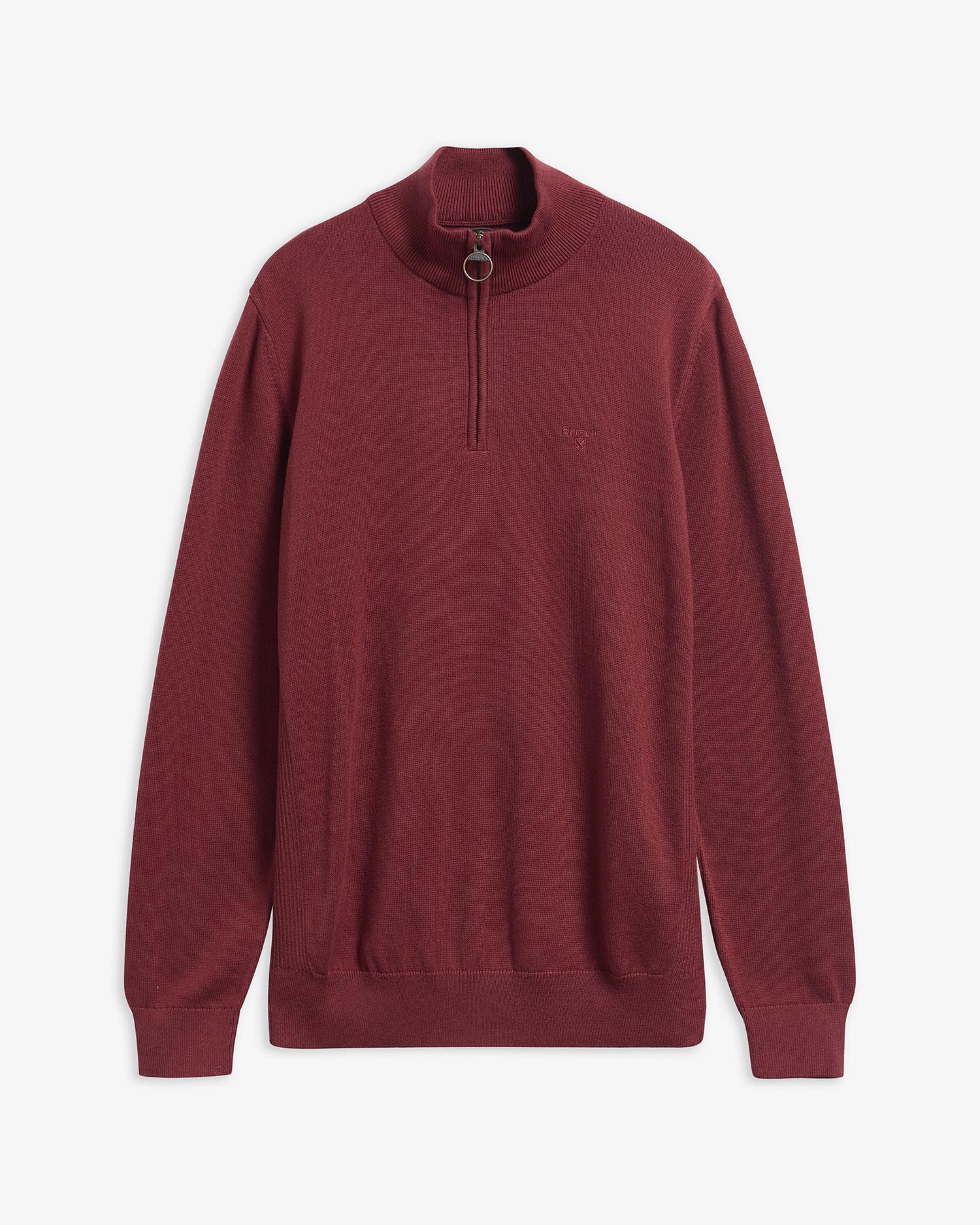 Cotton Quarter-Zip Jumper Russet