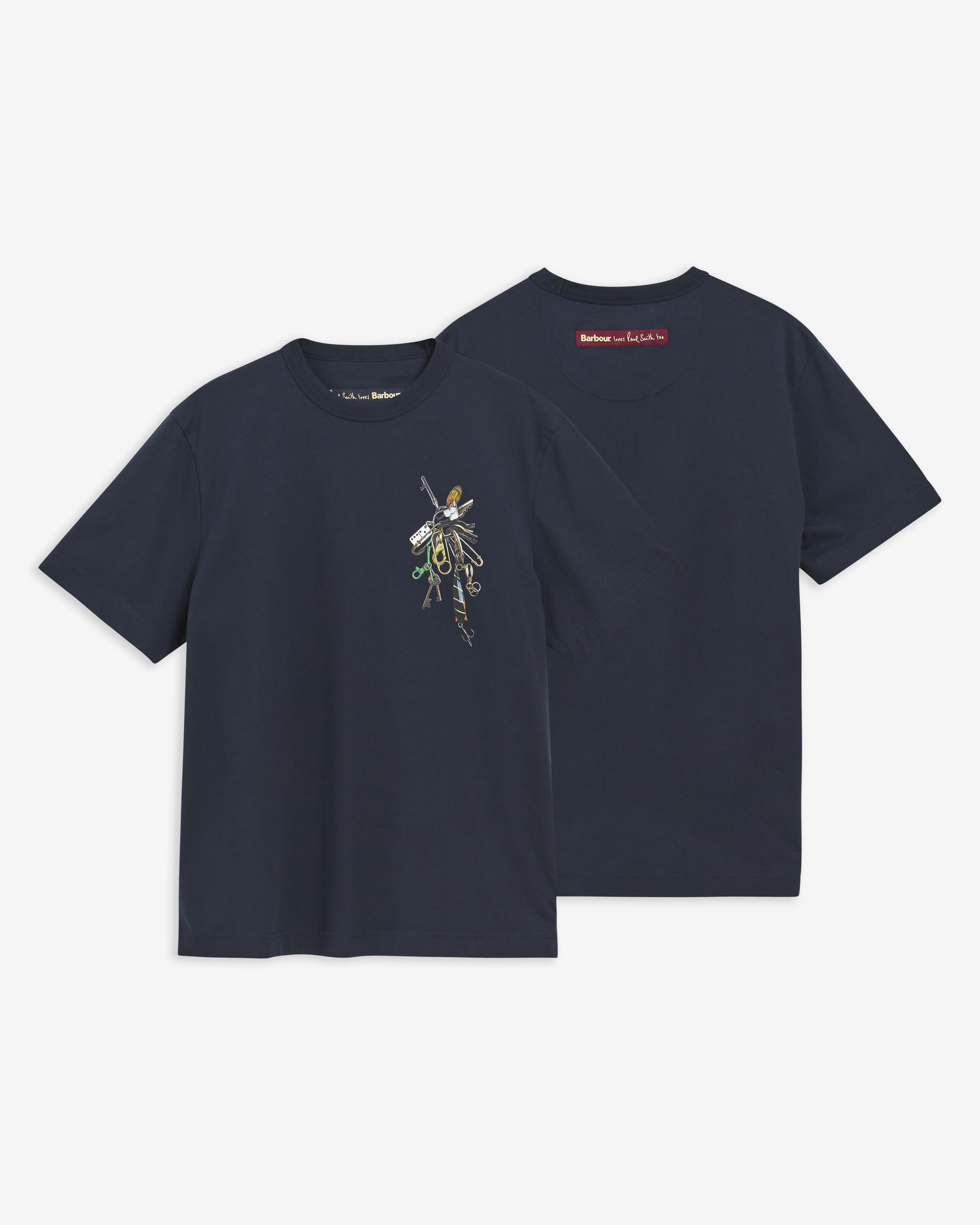 Paul Smith Loves Barbour Key Graphic T-Shirt Navy