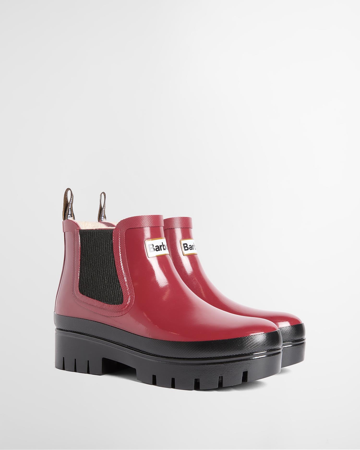 Halton Faux-Fur Lined Ankle Wellingtons Cranberry Gloss