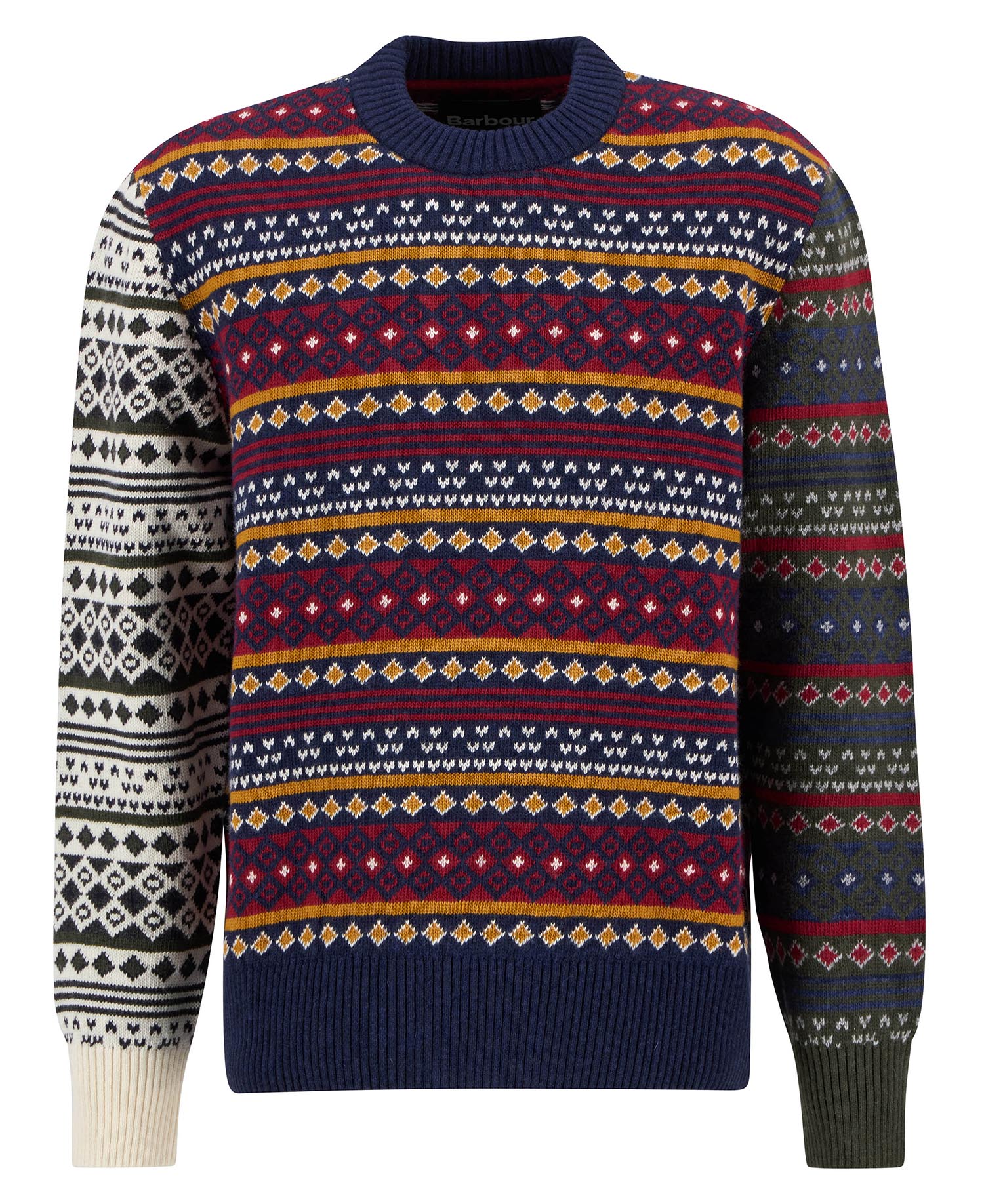Patchwork Fair Isle Crew Neck Jumper Patchwork Fair Isle Crew Neck Jumper
