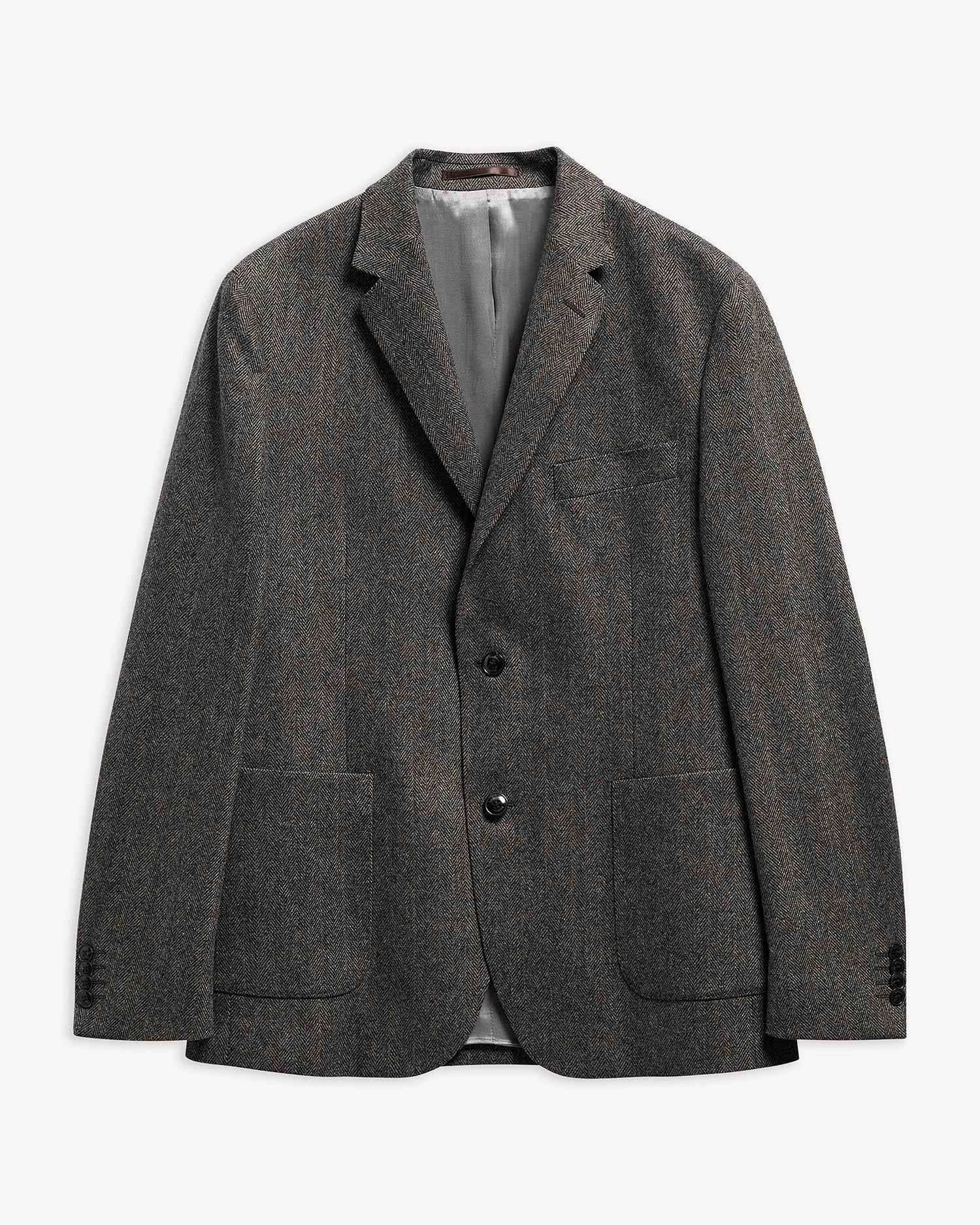 Barbour Blazer Fairford Herringbone Grey Marl