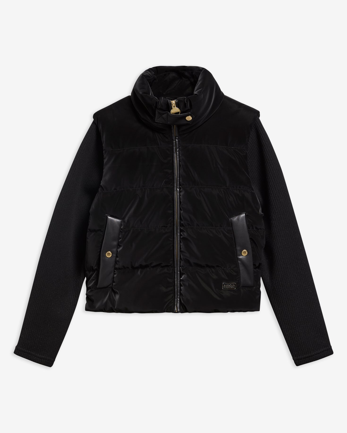 Balaton Faux-Velvet Quilted Sweatshirt Black