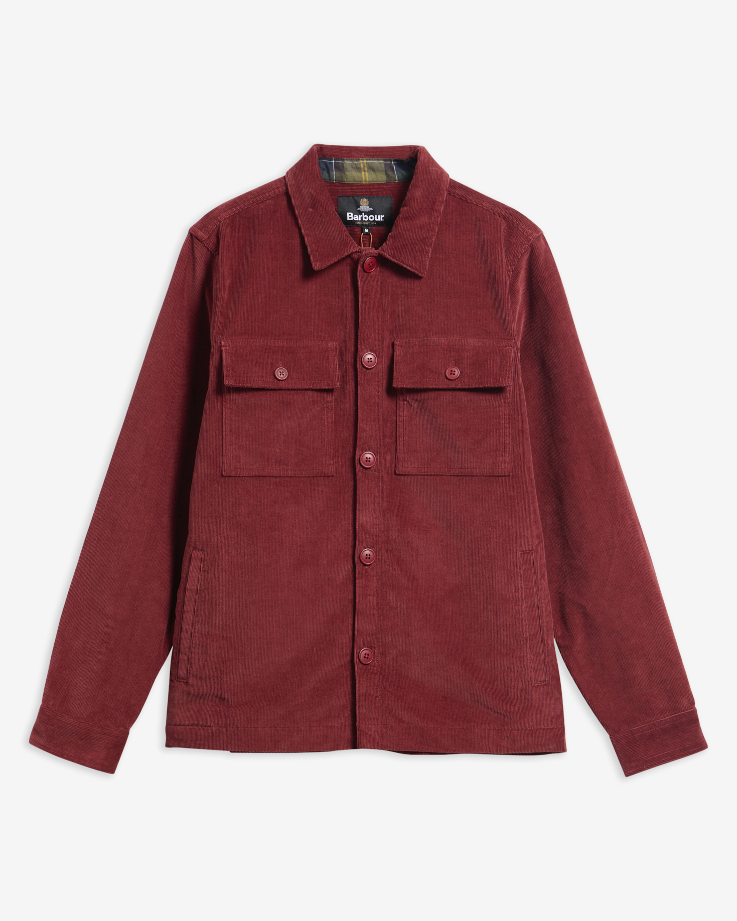 Barbour Cordovershirt Tartan Trimmed Russet Brown