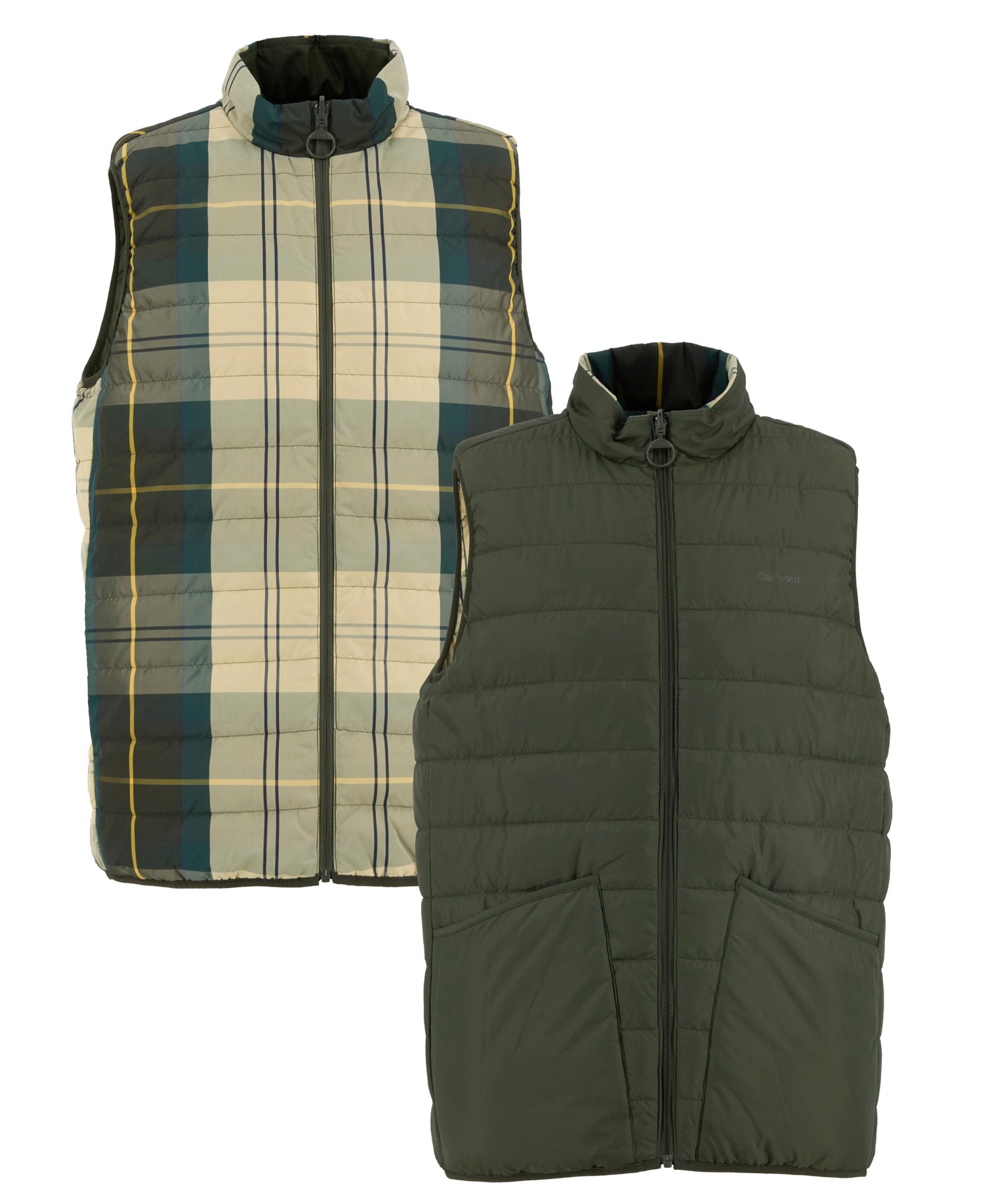 Reversible Tartan Puffer Gilet