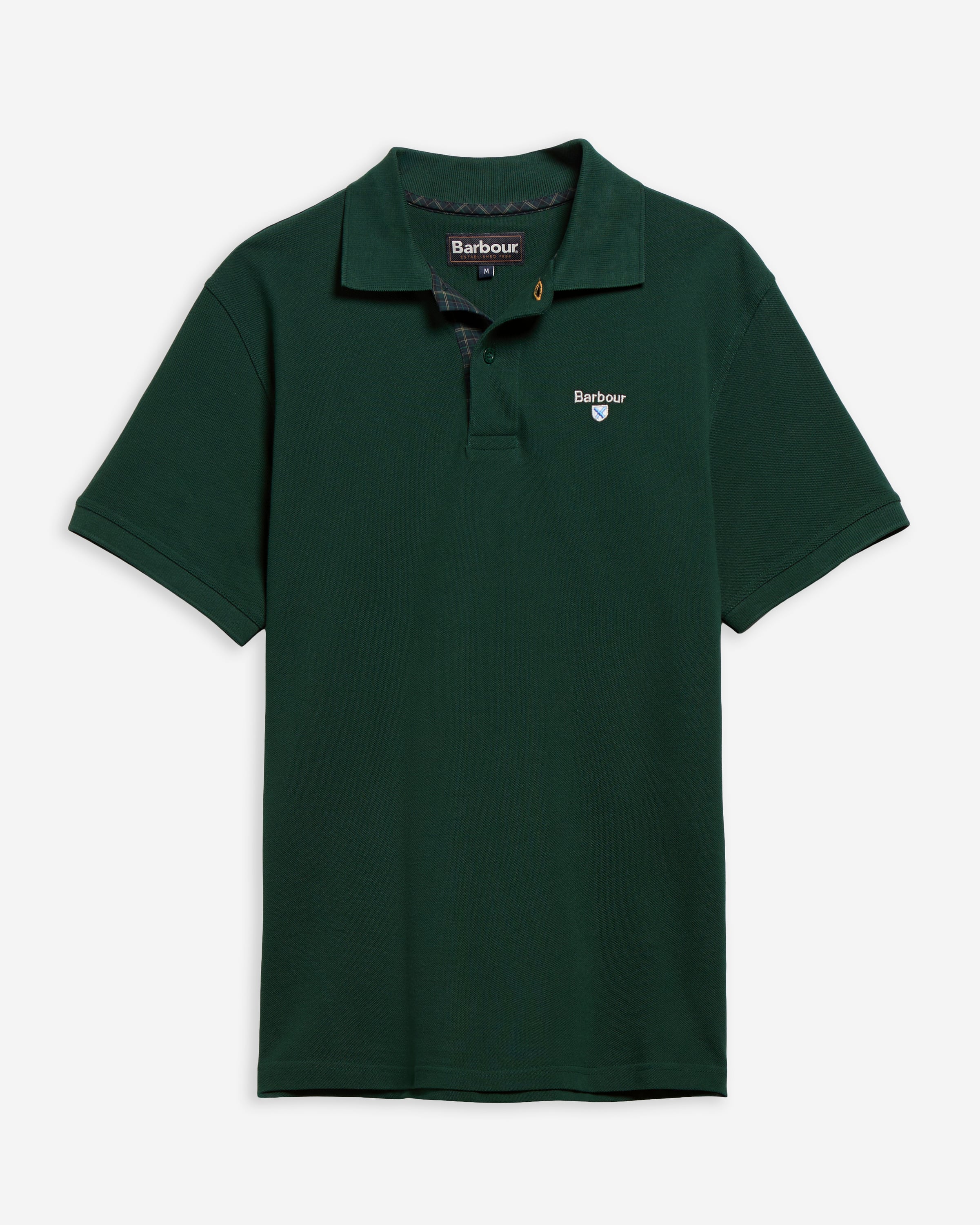Tartan Pique Polo Shirt Seaweed