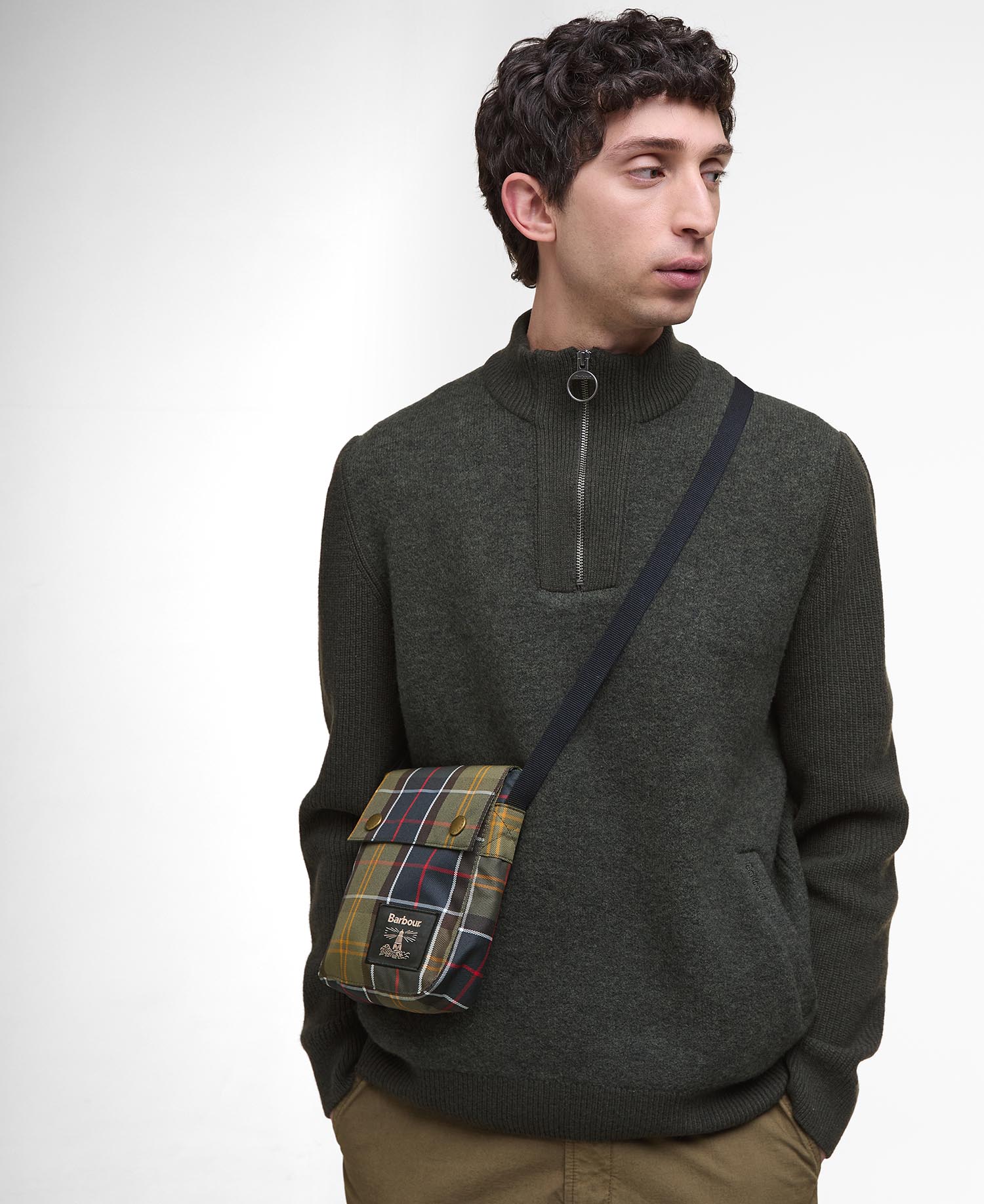 Borsa a tracolla in tartan Torridon