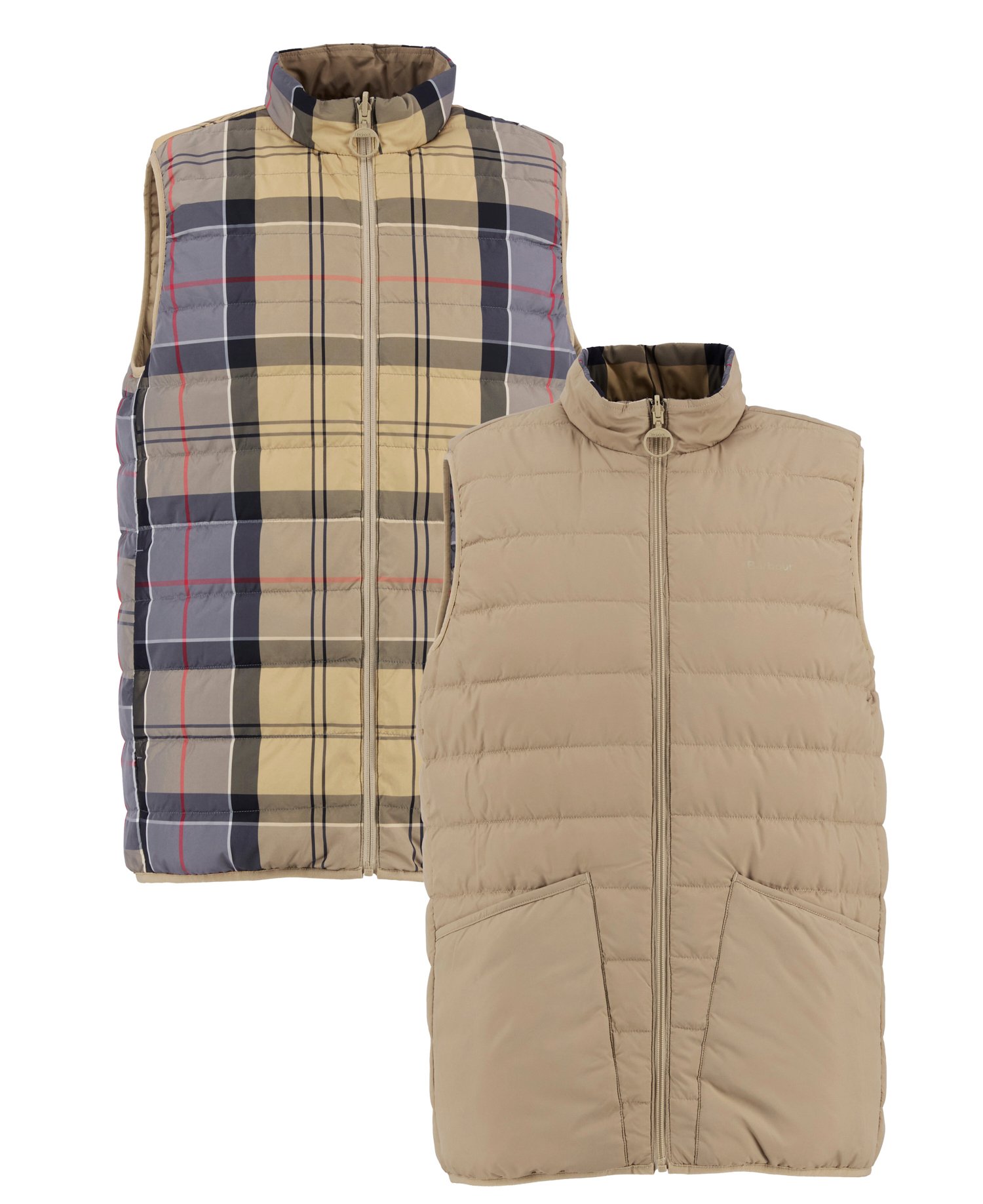Reversible Tartan Puffer Gilet