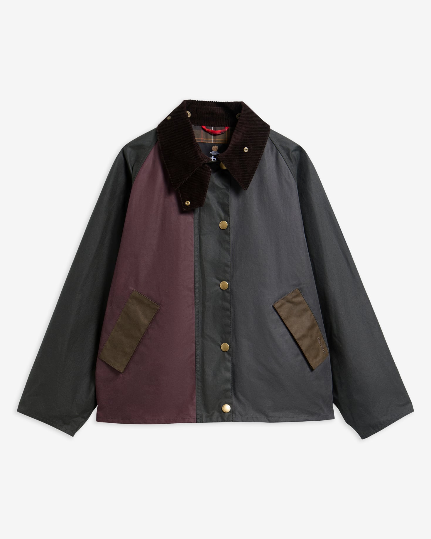Patchwork Transport Waxed Jacket Sage/Beech/Bordeaux/Grey/Mixed Tartan