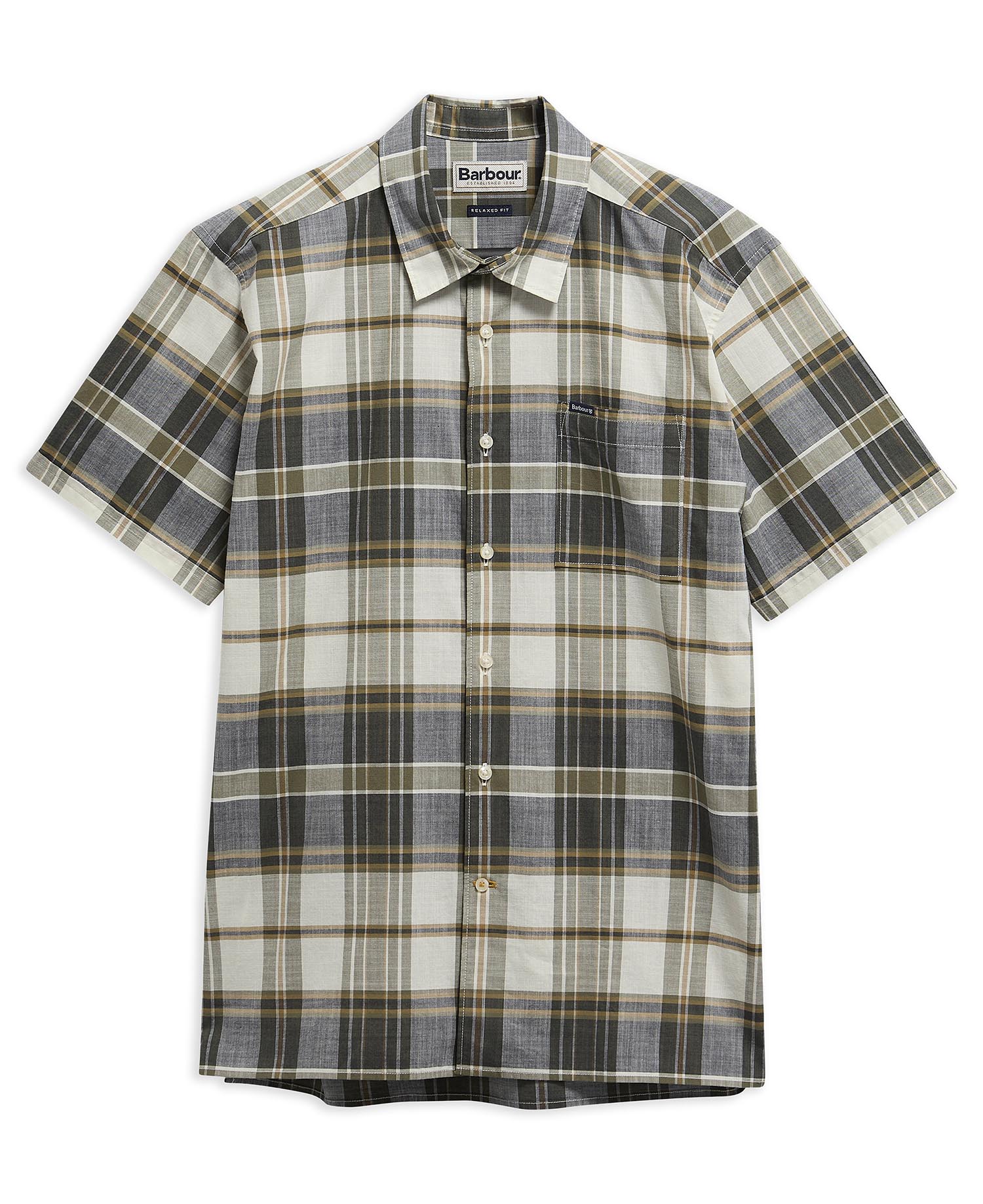 Grassbeach Check Short-Sleeved Shirt Whisper White