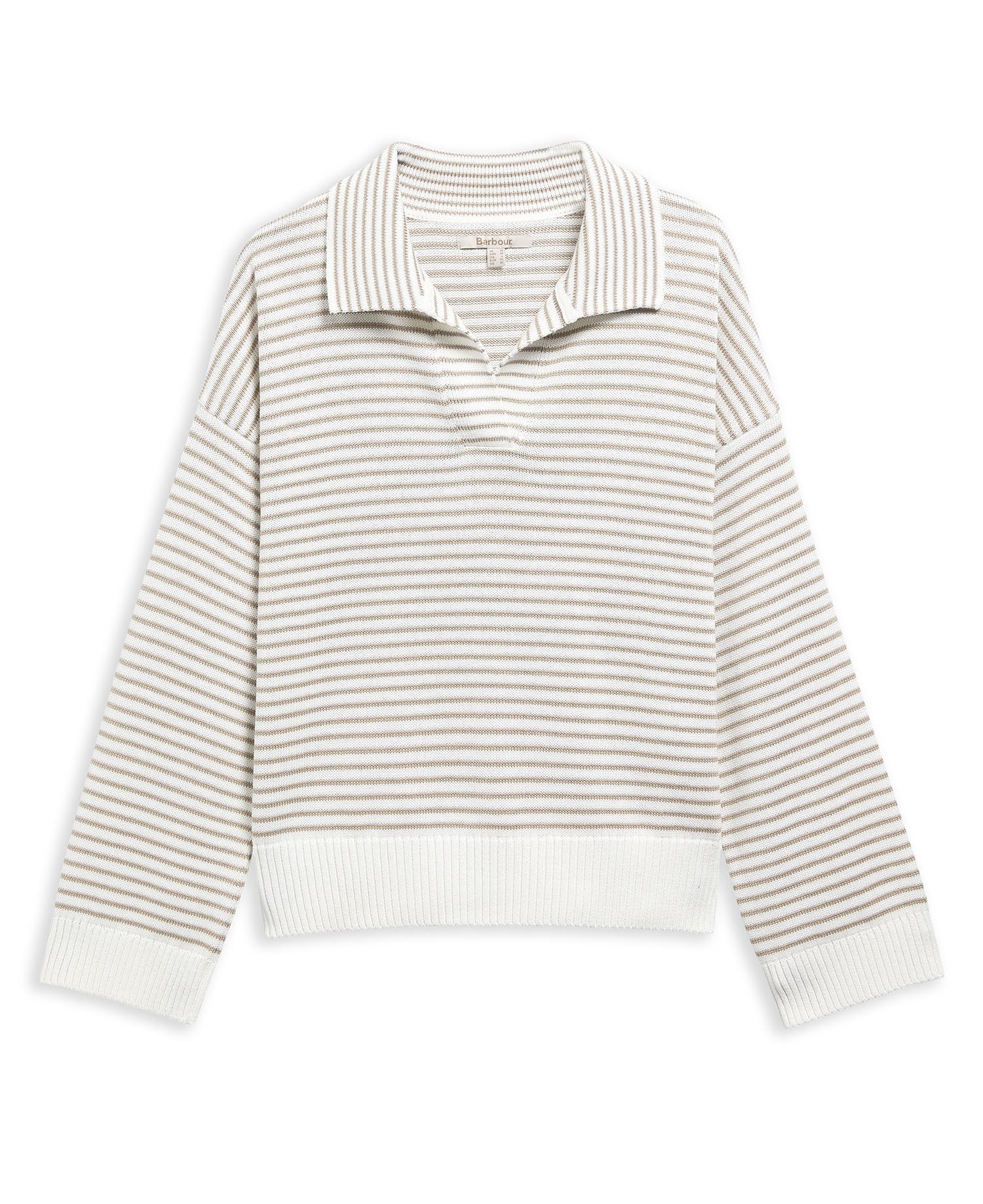 Aylesby Striped Collared Jumper Cloud/Sand Stripe