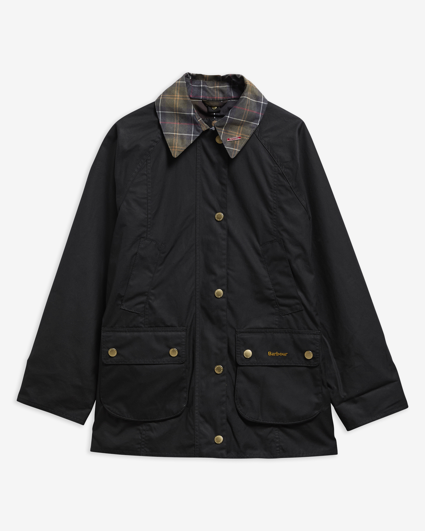 Barbour Wachsjacke Icons Tartan Collar Modern Beadnell Black/Classic