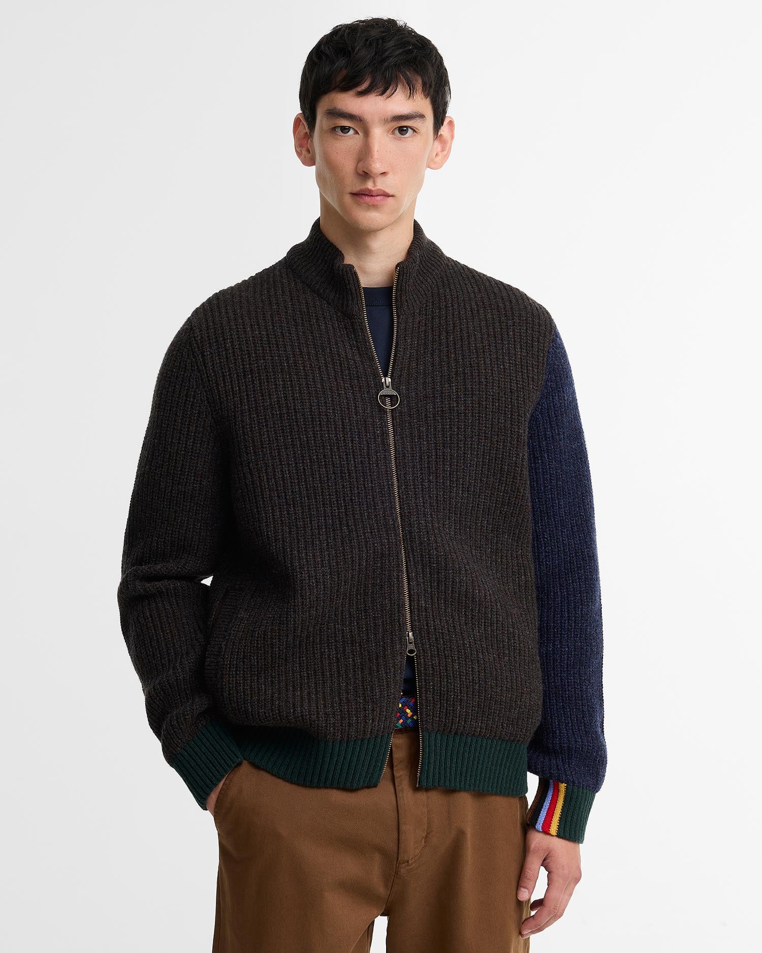 Paul Smith Loves Barbour Gamefair Wool Cardigan Russet