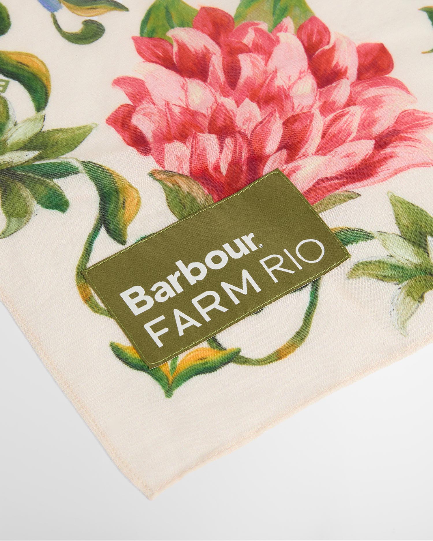 Barbour FARM Rio Azelia Square Scarf Cream Spring Petal