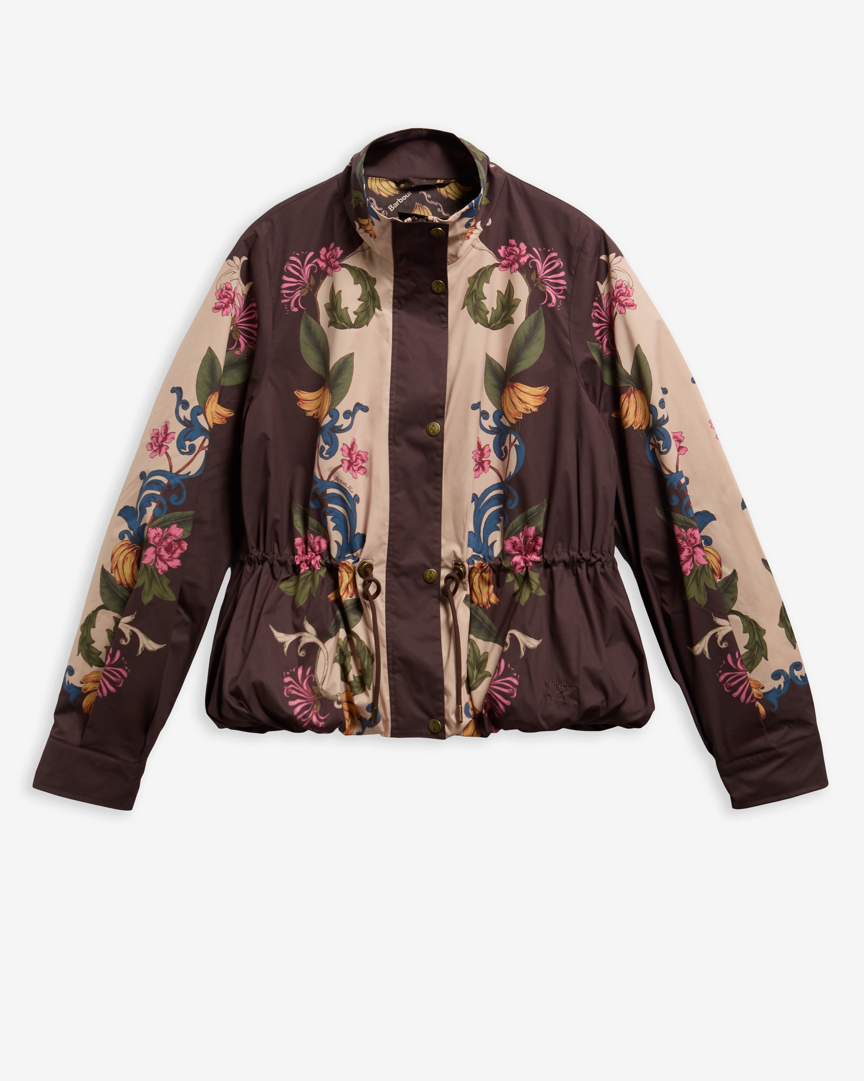 Giacca antipioggia Mandevilla con peplo Barbour FARM Rio Bloom In Between/Brown Banana
