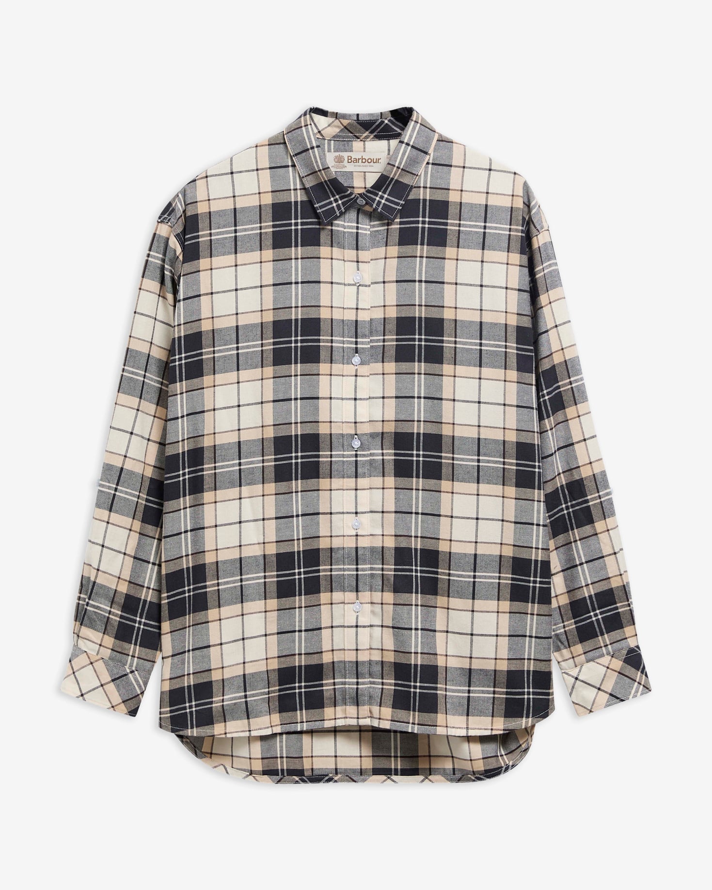 Elishaw Relaxed Long-Sleeved Shirt Lt Birchwood Tartan