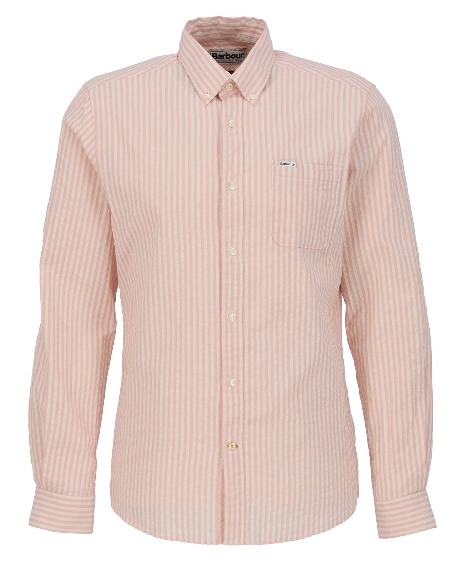 Camicia Cresswell a maniche lunghe in seersucker leggermente aderente