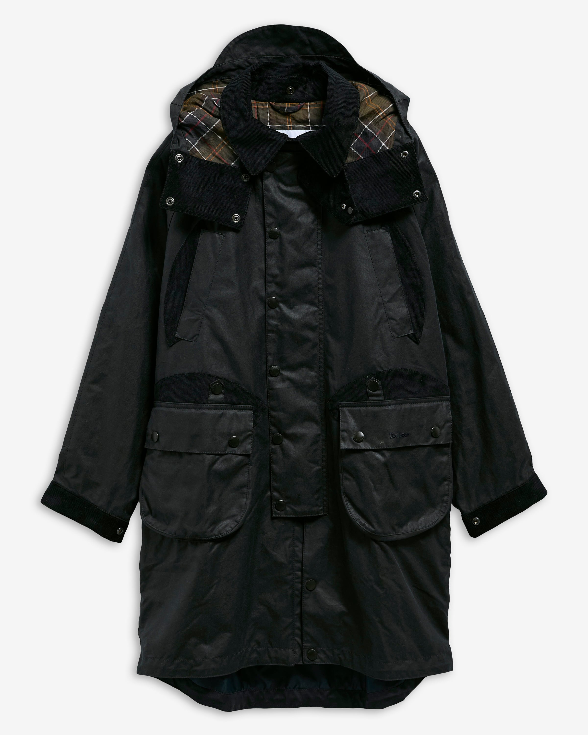 Barbour x Norbit Long Waxed Jacket Navy