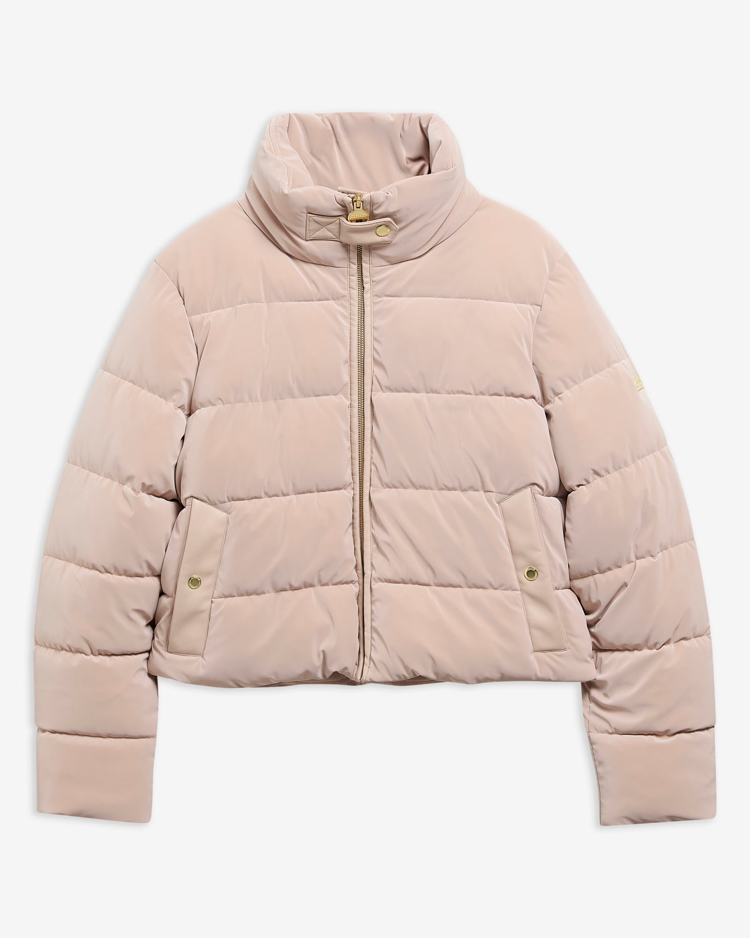 Halina Faux-Velvet Puffer Jacket Nutmeg