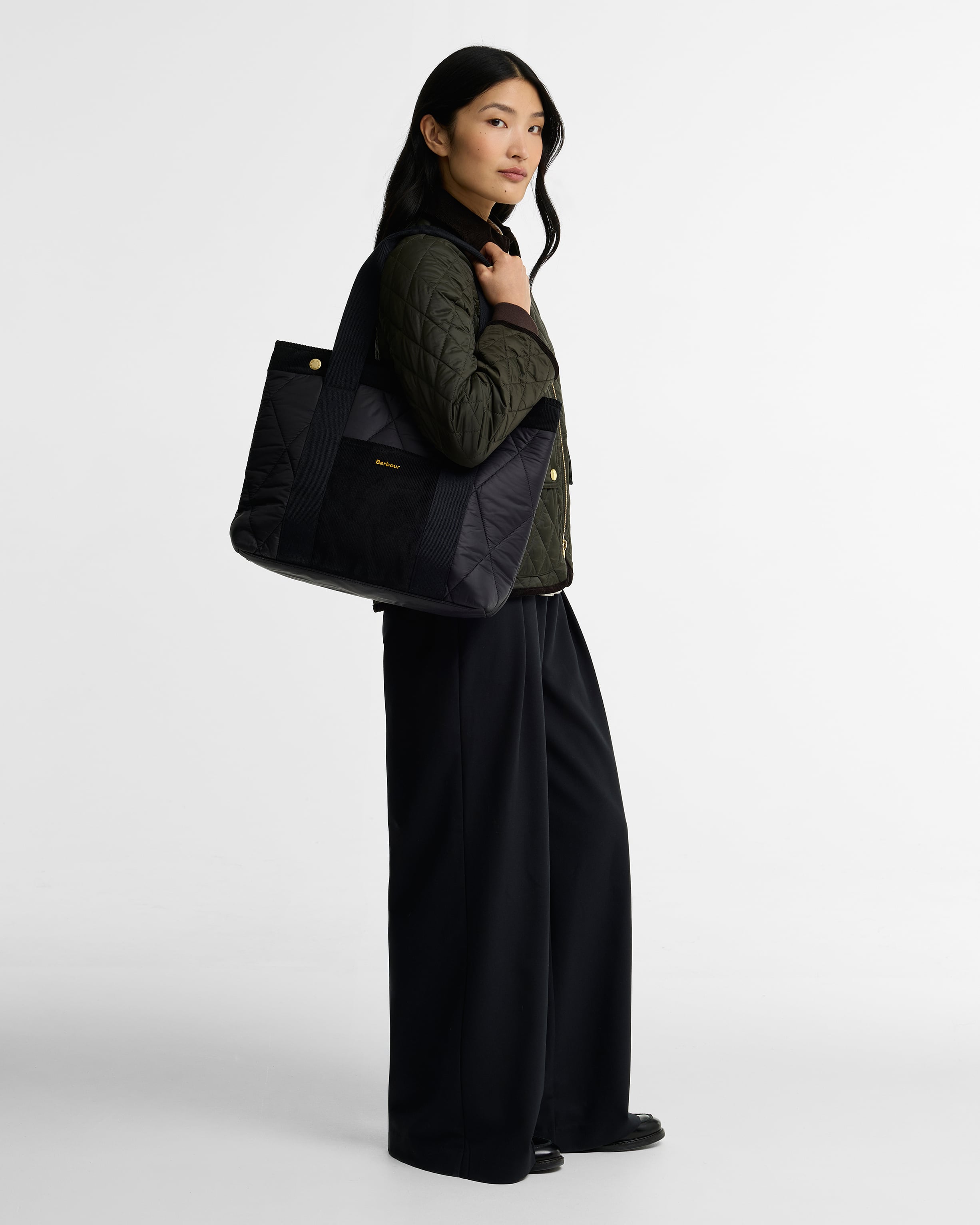 Borsa tote Healy trapuntata Black/Ancient