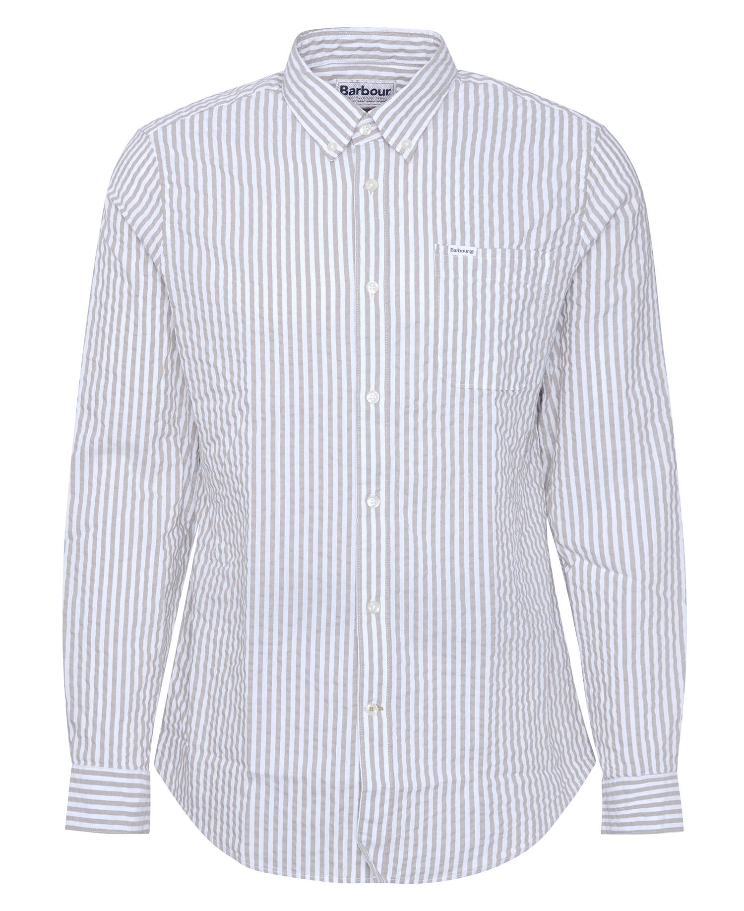 Camicia Cresswell a maniche lunghe in seersucker leggermente aderente