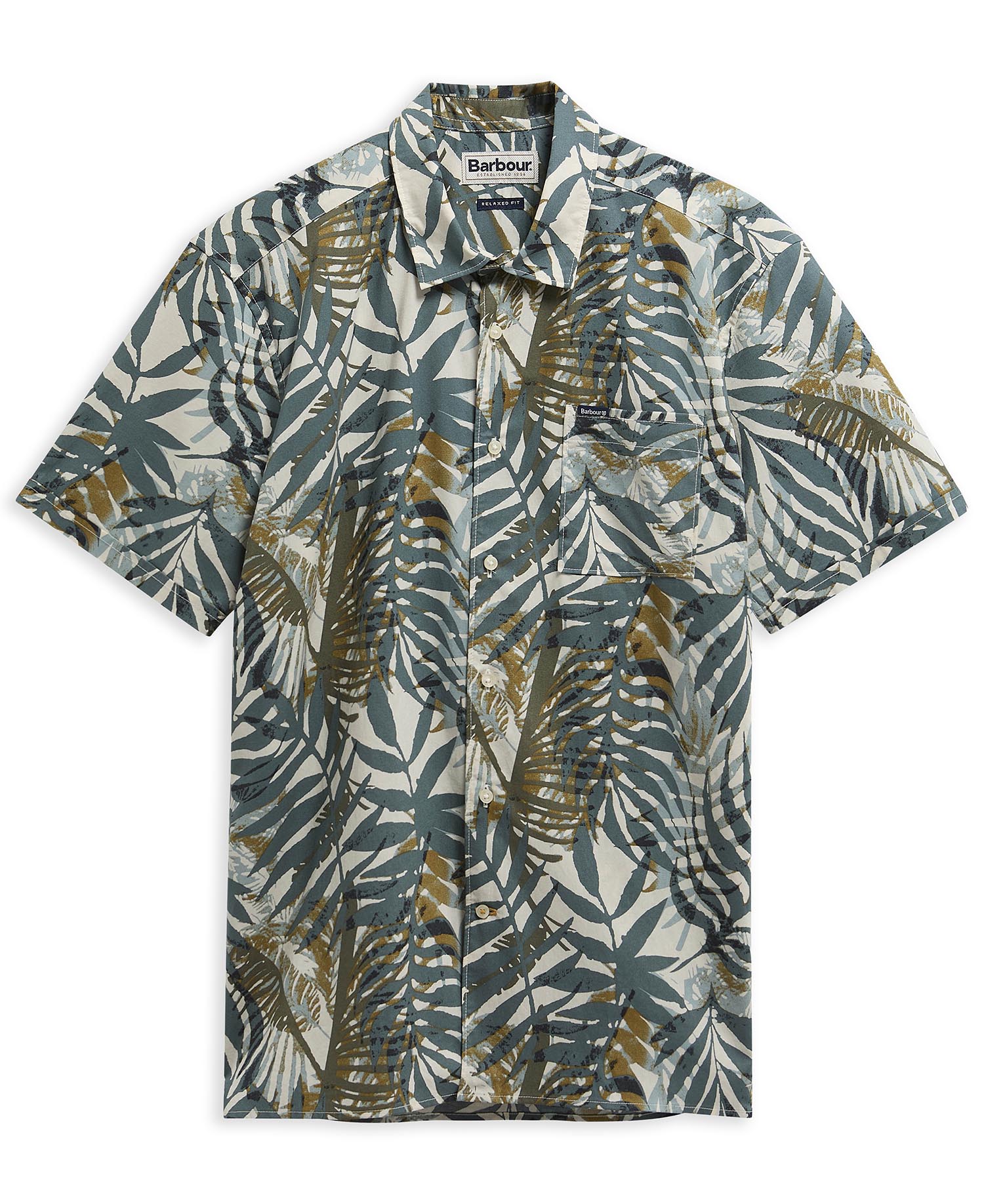 Gleaston Printed Short-Sleeved Shirt Vintage Teal