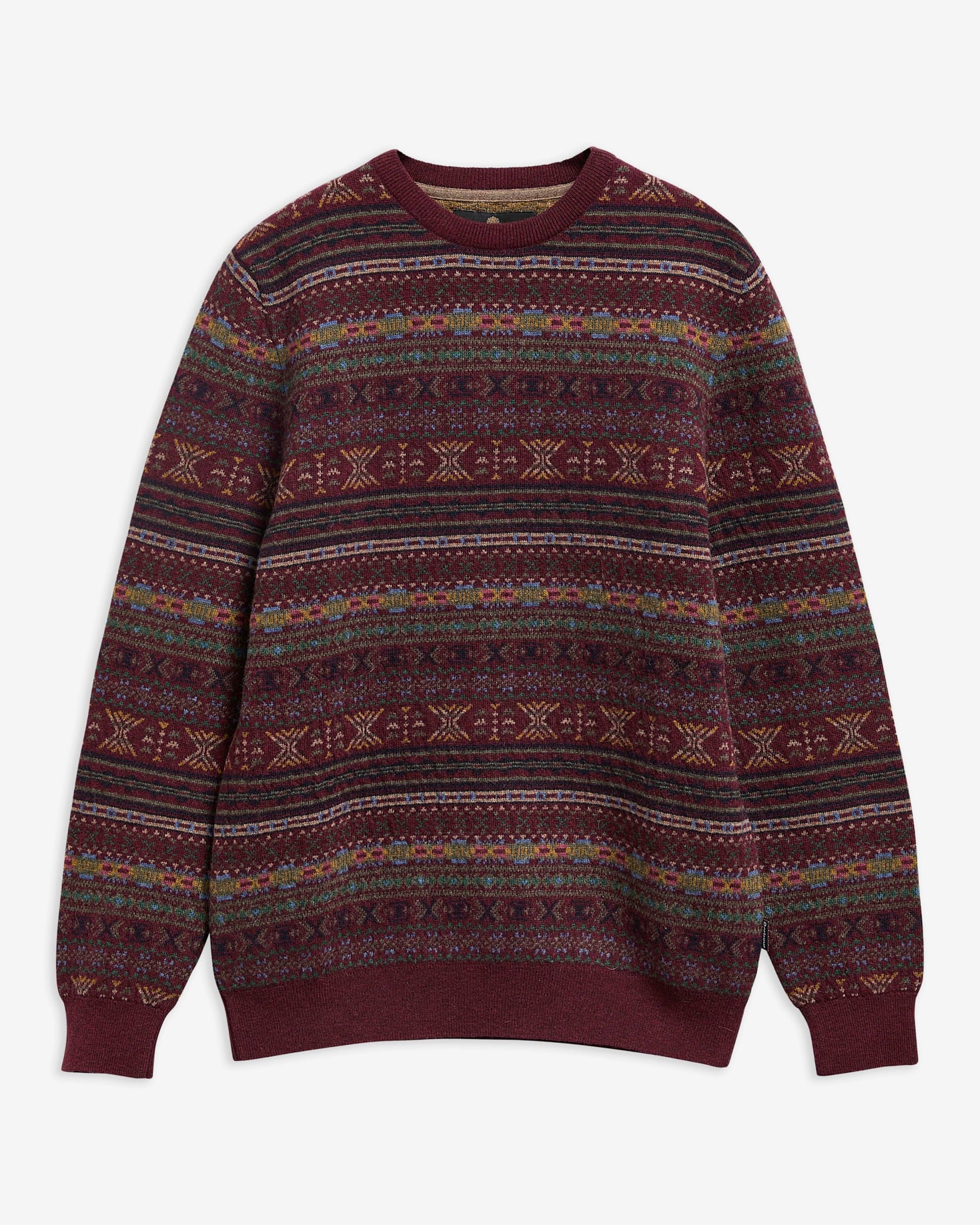 Maglione girocollo Dalehead Fair Isle Wine