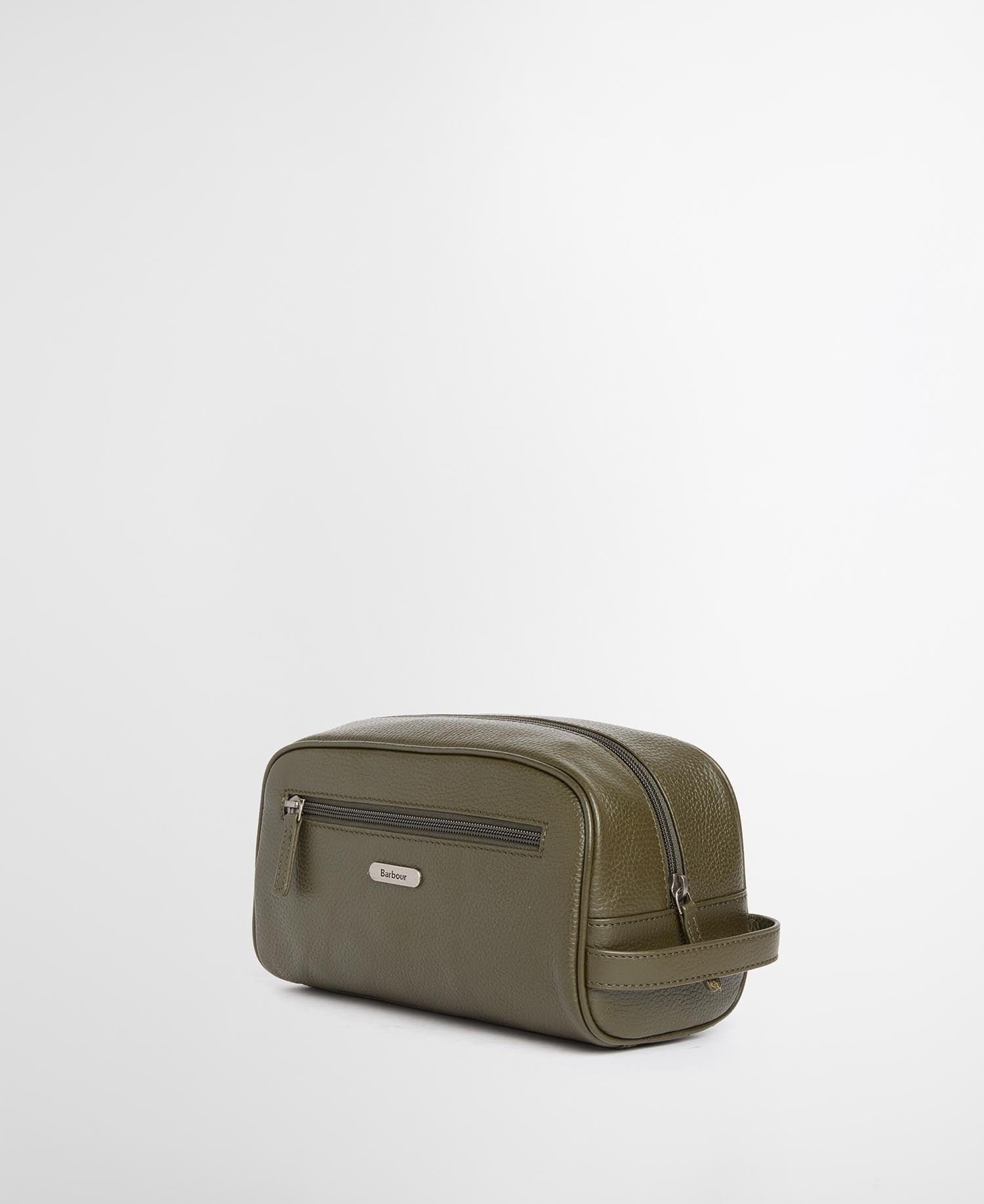 Brunton Leather Washbag Dark Olive