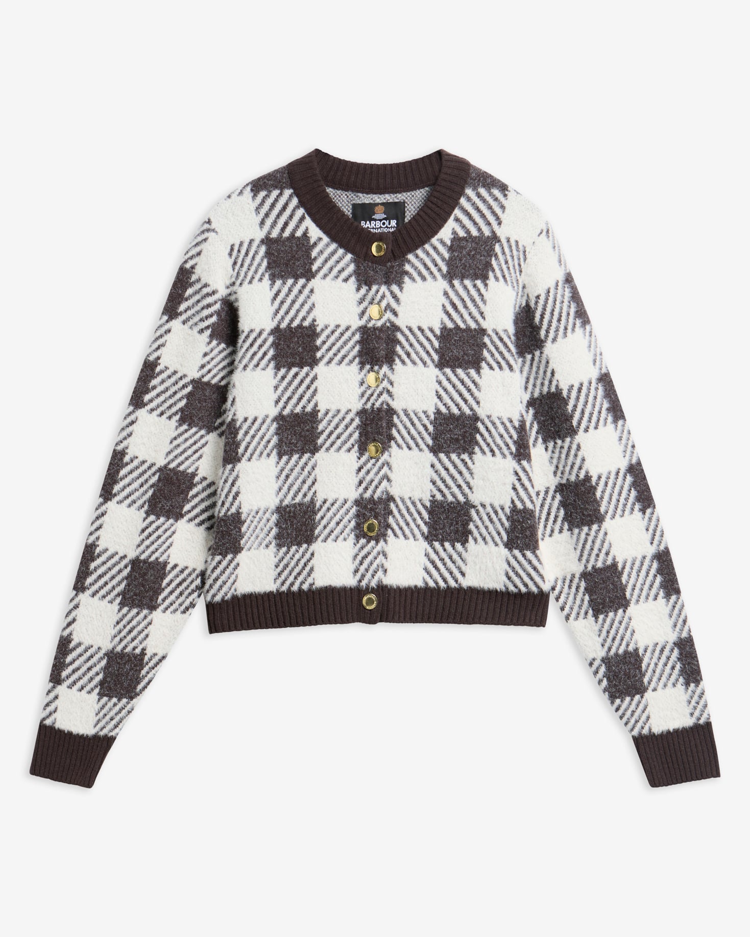 Cardigan a quadretti Halina. Truffle Multi