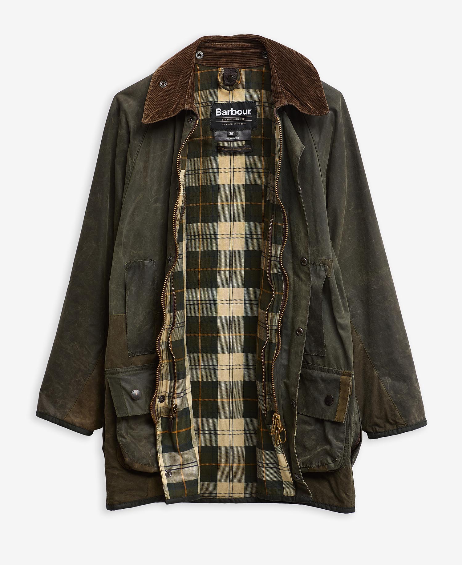 Barbour Re-Loved Beaufort Waxed Jacket - Size 36