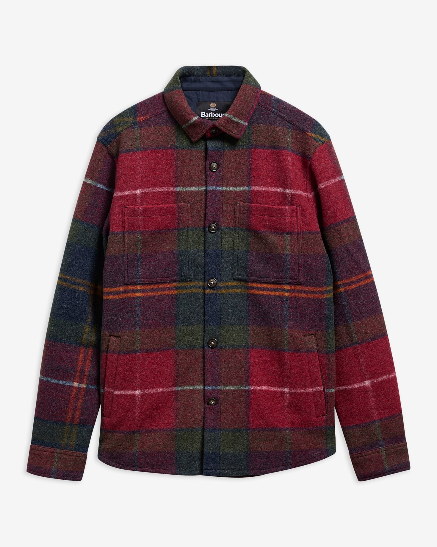 Woodlane Brushed Check Overshirt Winterberry Tartan