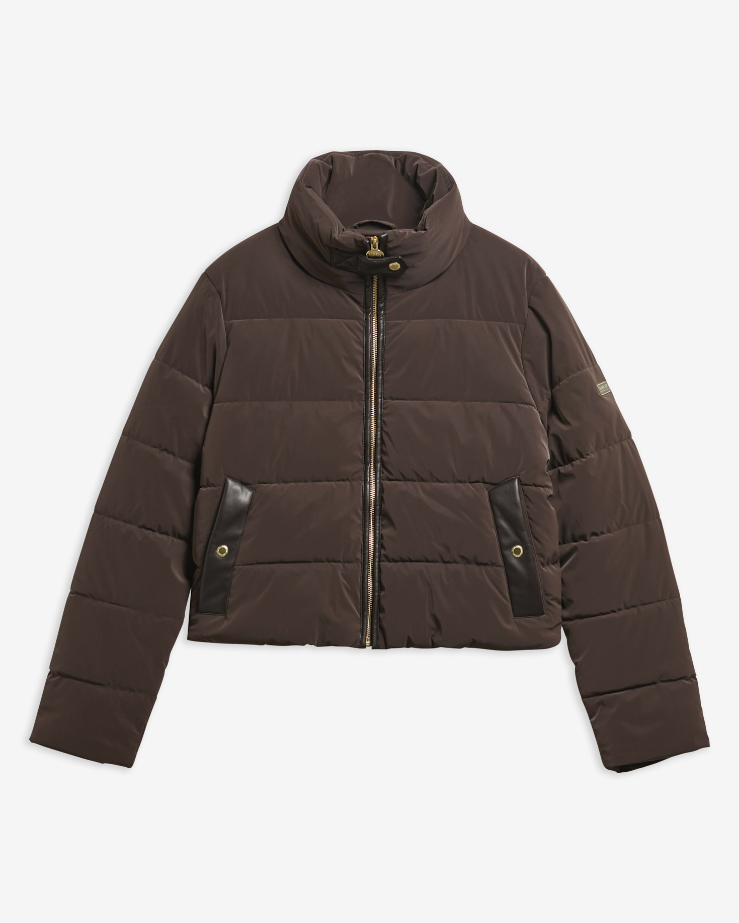 Halina Faux-Velvet Puffer Jacket Truffle
