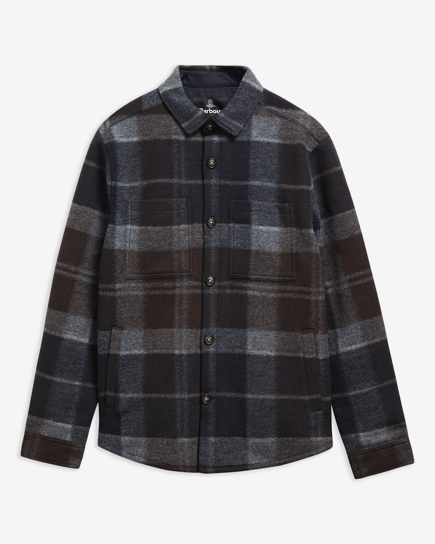 Woodlane Brushed Check Overshirt Midnight Oak Tartan