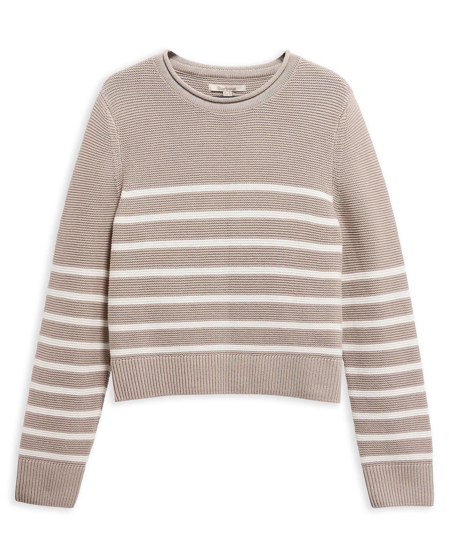 Hinton Striped Crew Neck Jumper Light Sand Stripe