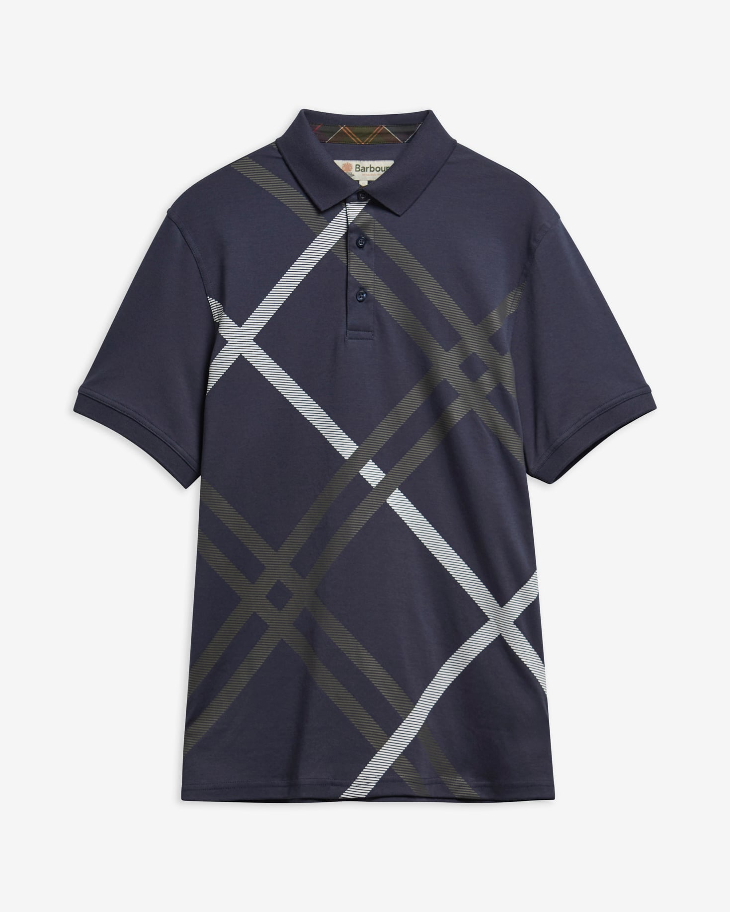 Barbour Poloshirt Tartan Bias Tartan Tailored Navy