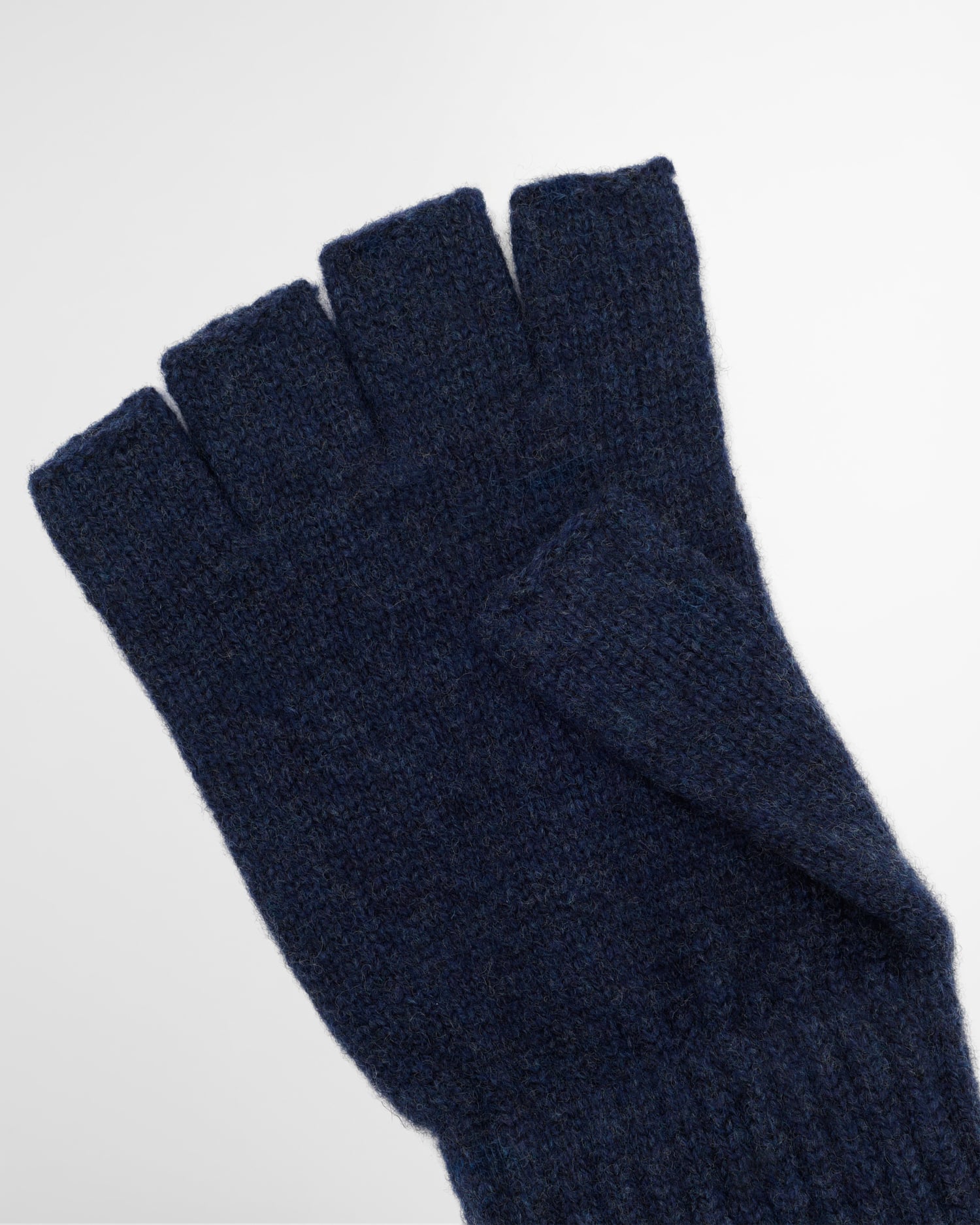 Heath Fingerless Wool Gloves Navy