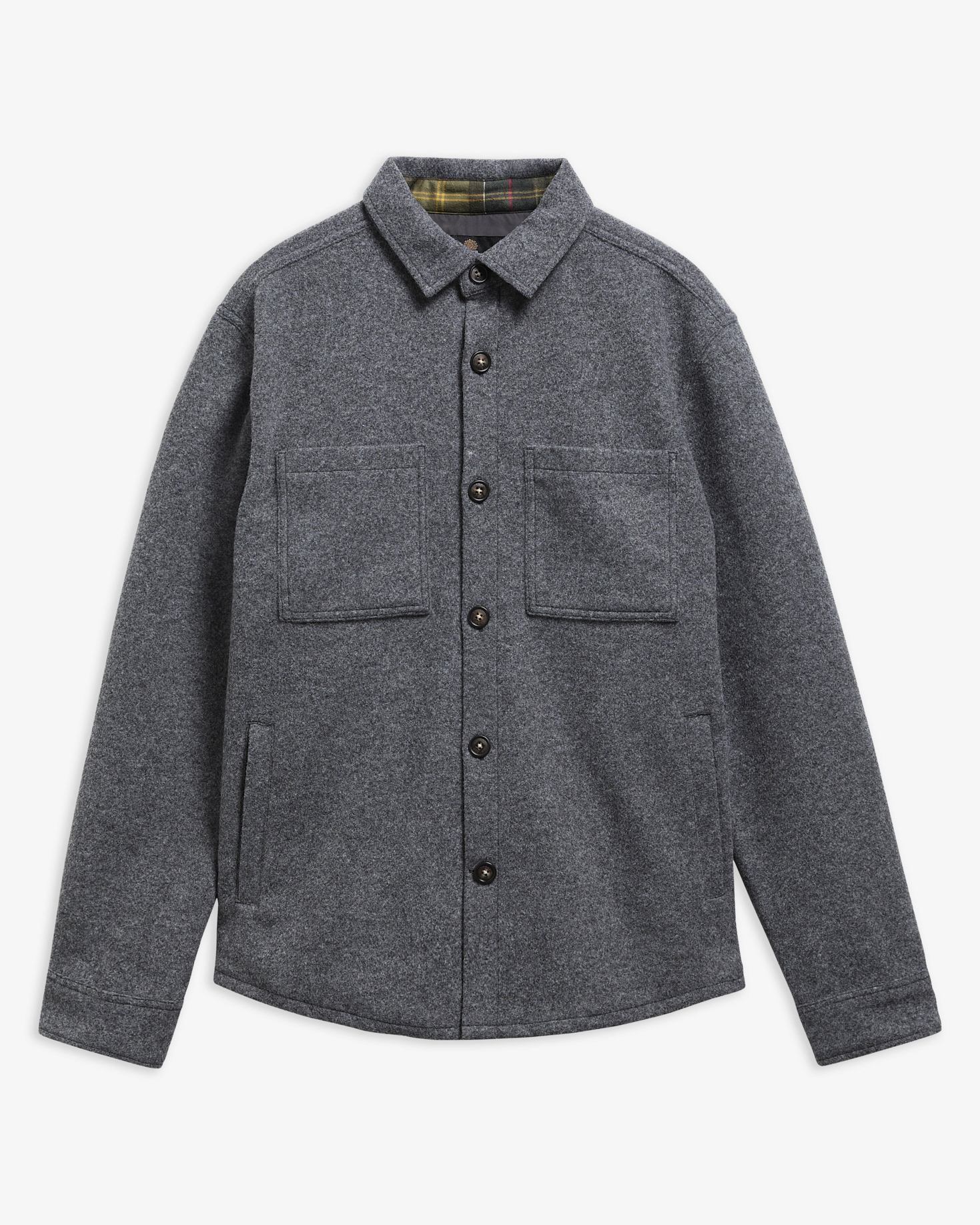 Barbour Overshirt Marltown Tailored aus Woll-Mix Dark Grey Marl